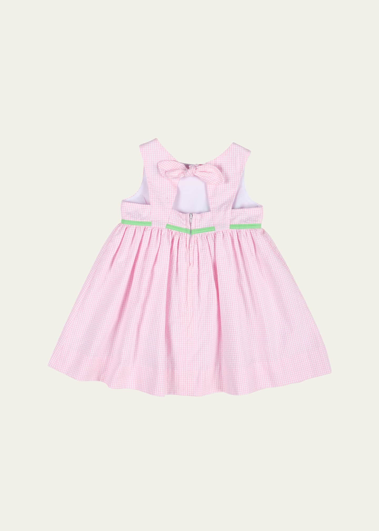 Florence Eiseman Girl's Seersucker Check Dress with Flowers, Size 2-6 Image 2 of 2