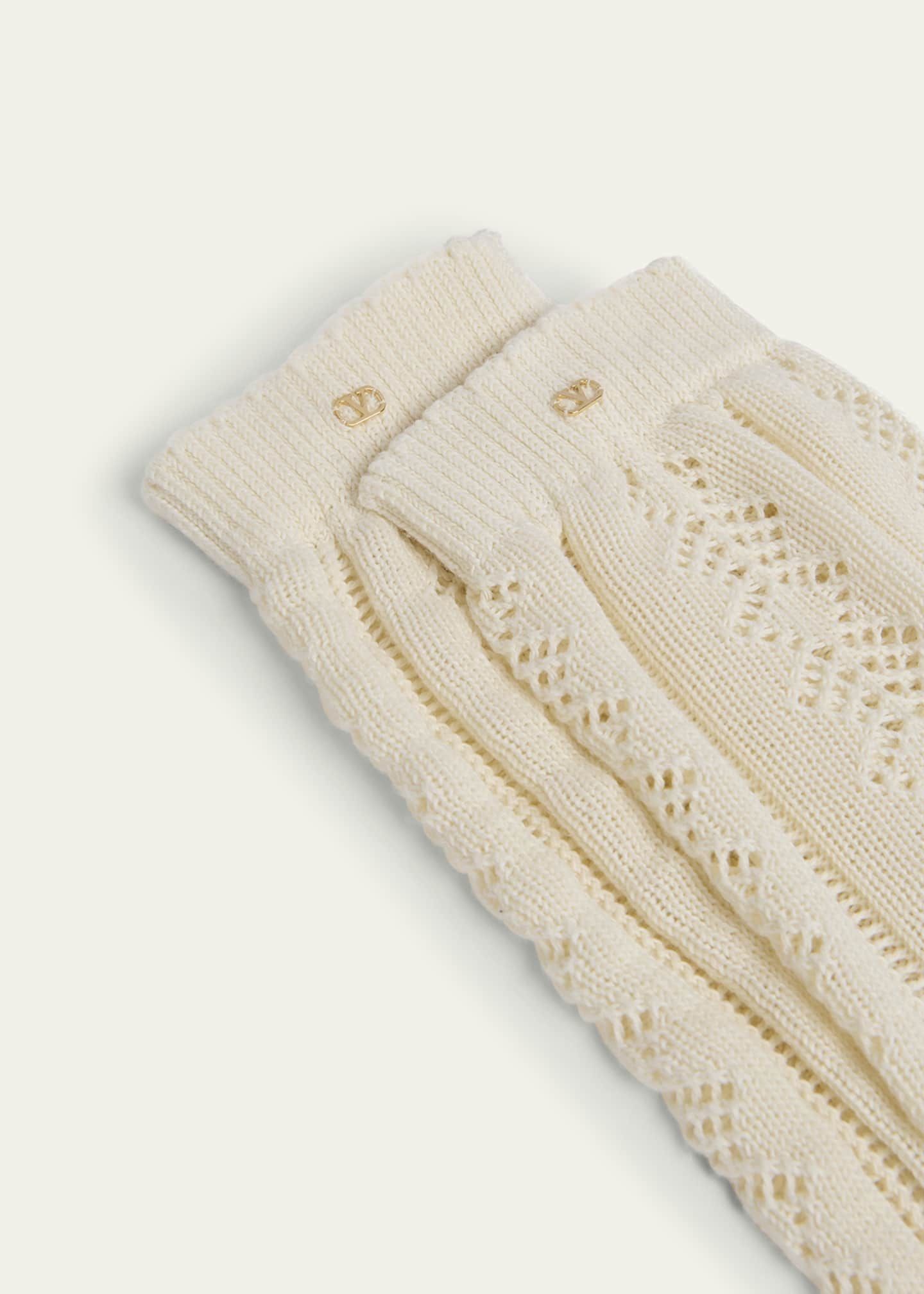 タイツ・ソックス VALENTINO GARAVANI Ivory Stretch Mohair Blend Socks 32655702~ivory_0.jpg