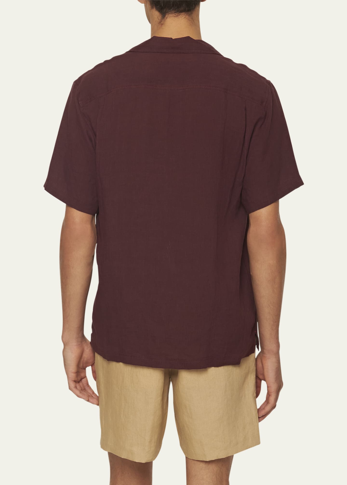 Orlebar Brown Men's Maitan Linen Camp Shirt Image 3 of 4