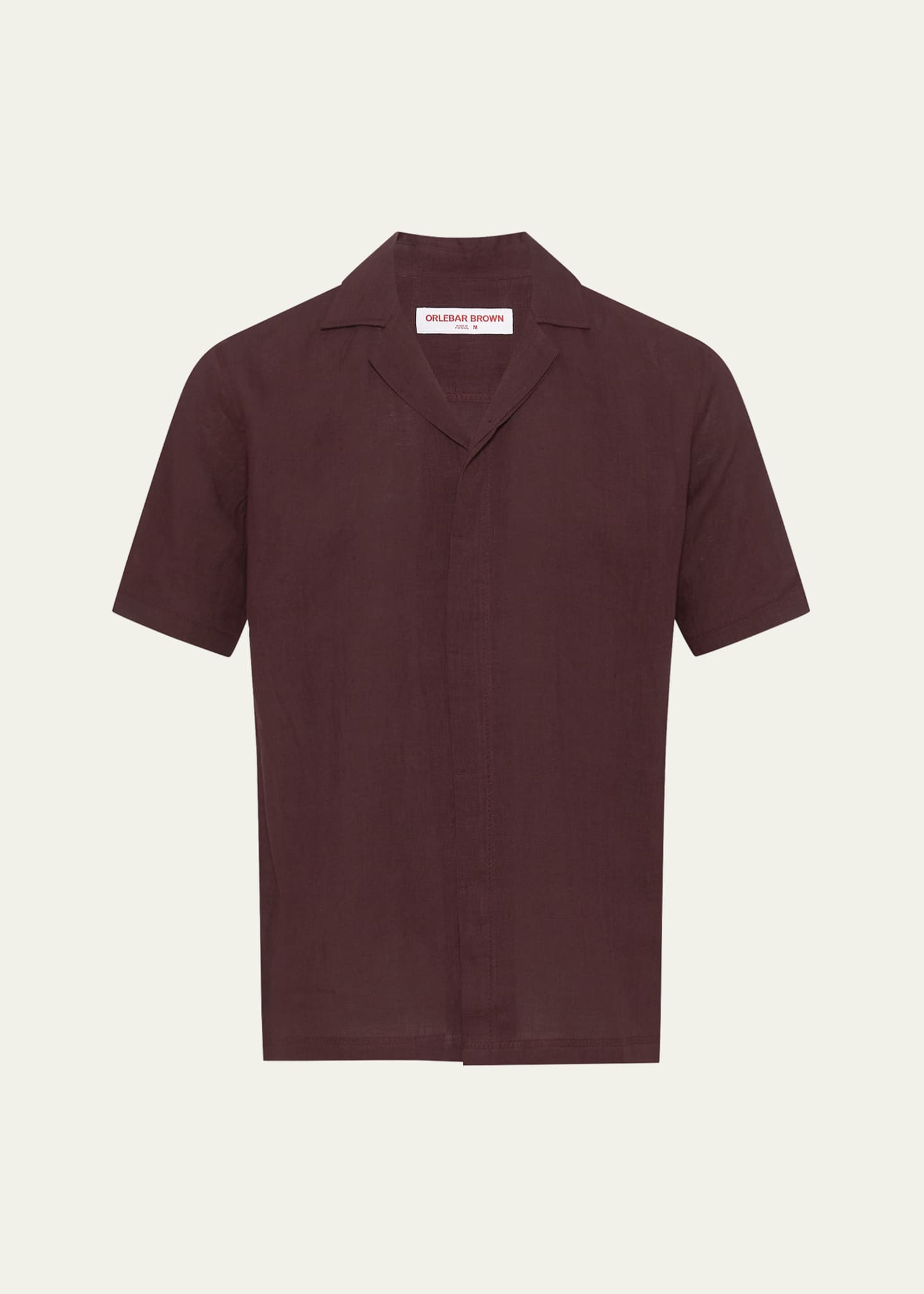 Orlebar Brown Men's Maitan Linen Camp Shirt Image 1 of 4