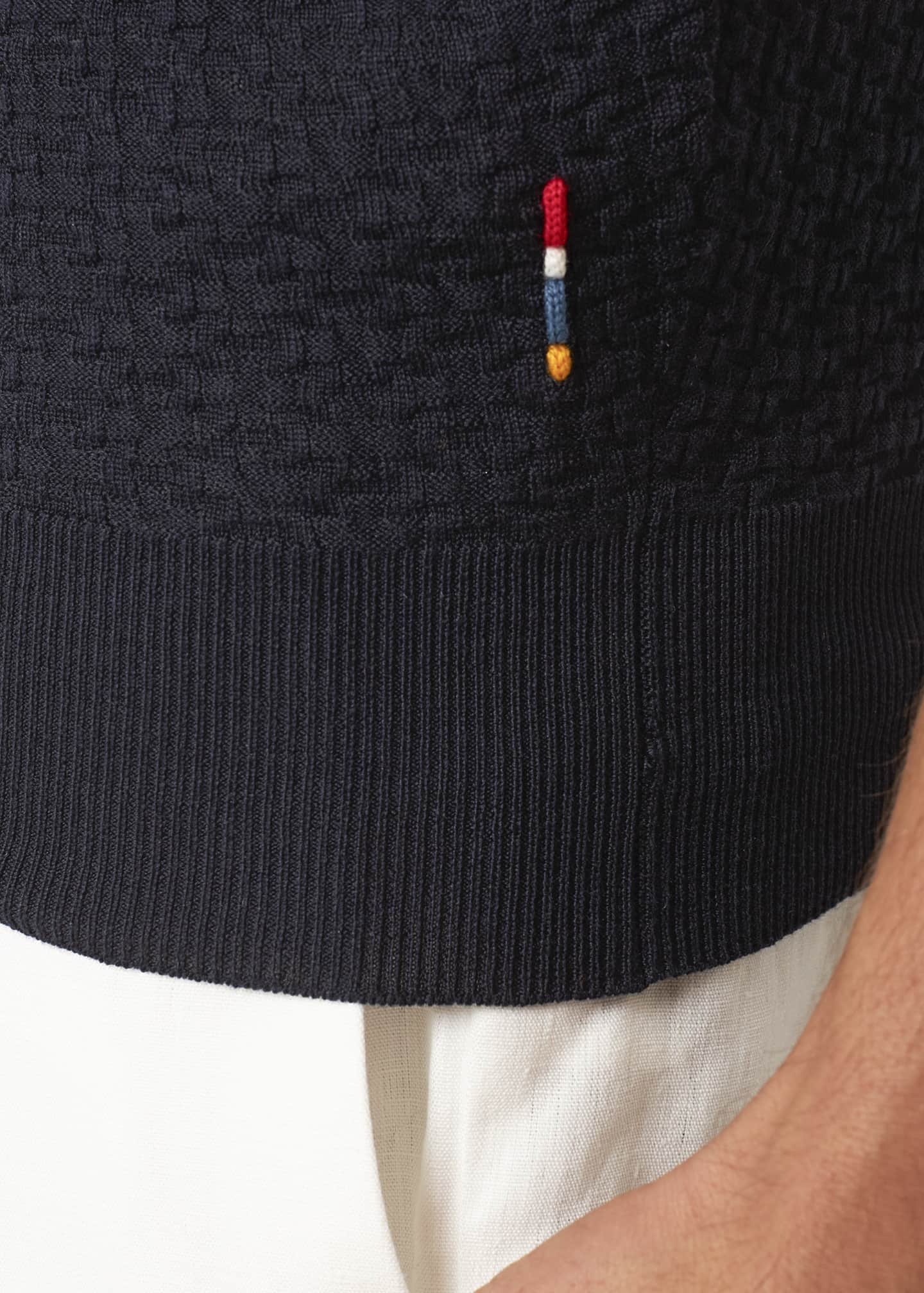 Orlebar Brown Men's Burnham Textured Stitch Polo Shirt Image 4 of 4