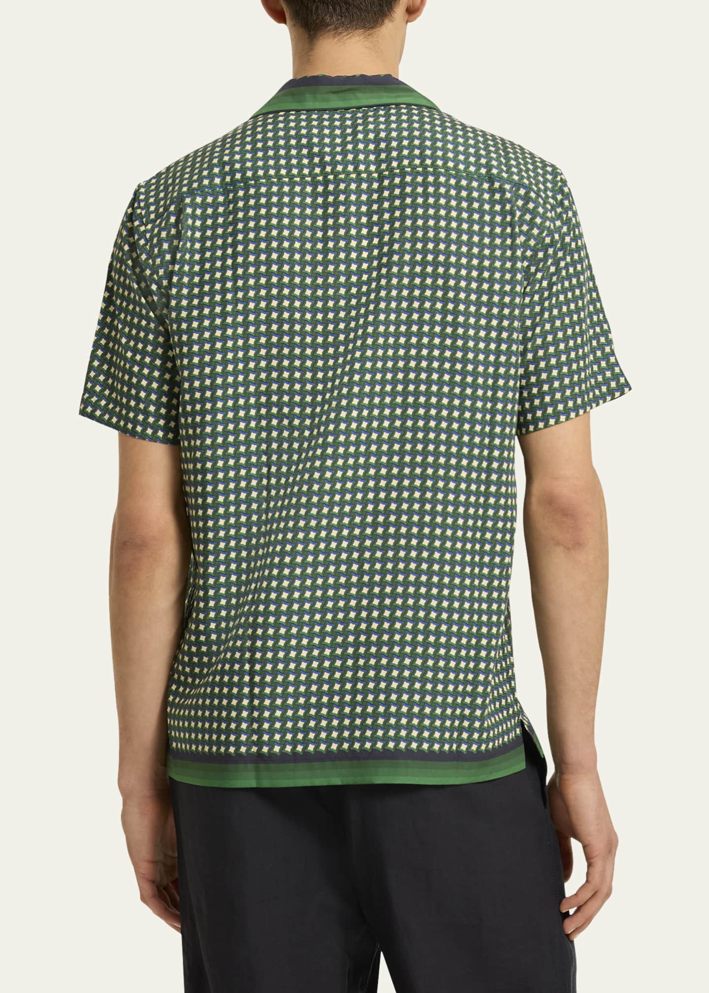 Orlebar Brown Men's Geo-Print Camp Shirt Image 3 of 3