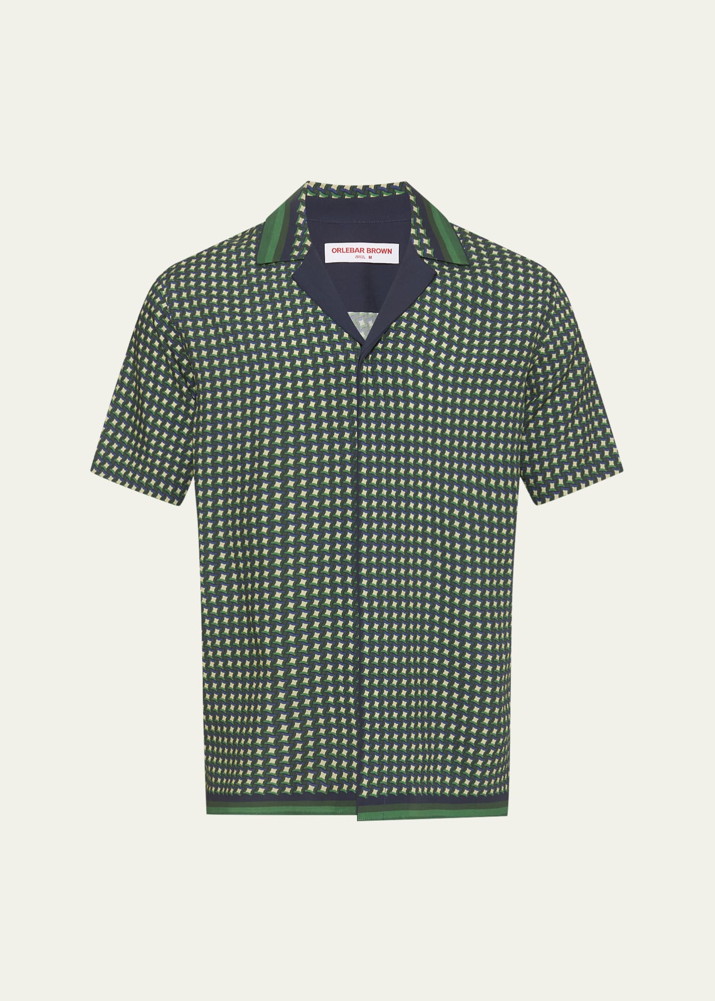 Orlebar Brown Men's Geo-Print Camp Shirt Image 1 of 3