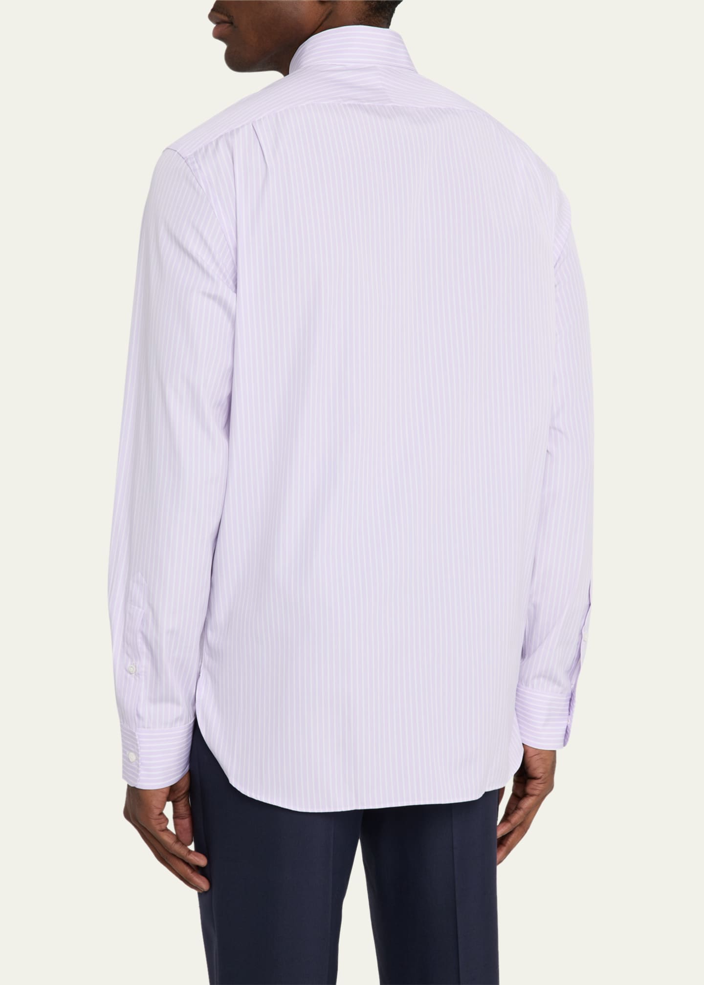 Ralph Lauren Purple Label Men's Striped End-on-End Sport Shirt Image 3 of 5