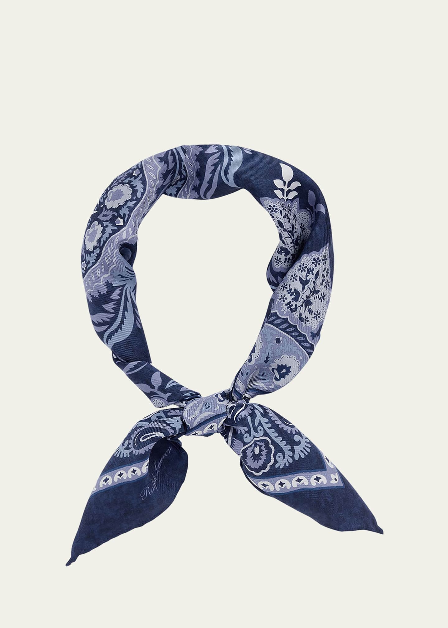 Ralph Lauren Purple Label Men's Paisley Silk Habotai Neckerchief Image 3 of 4