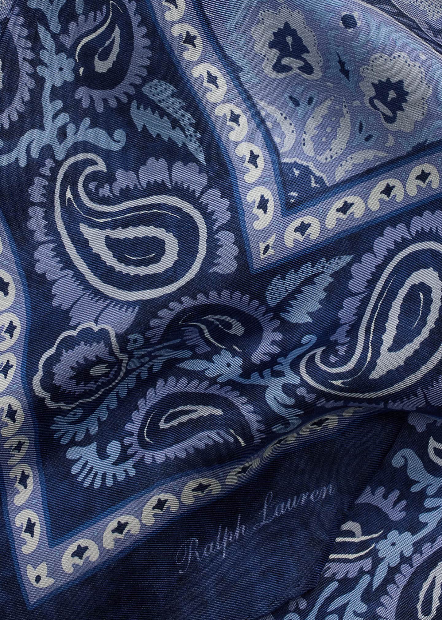 Ralph Lauren Purple Label Men's Paisley Silk Habotai Neckerchief Image 4 of 4