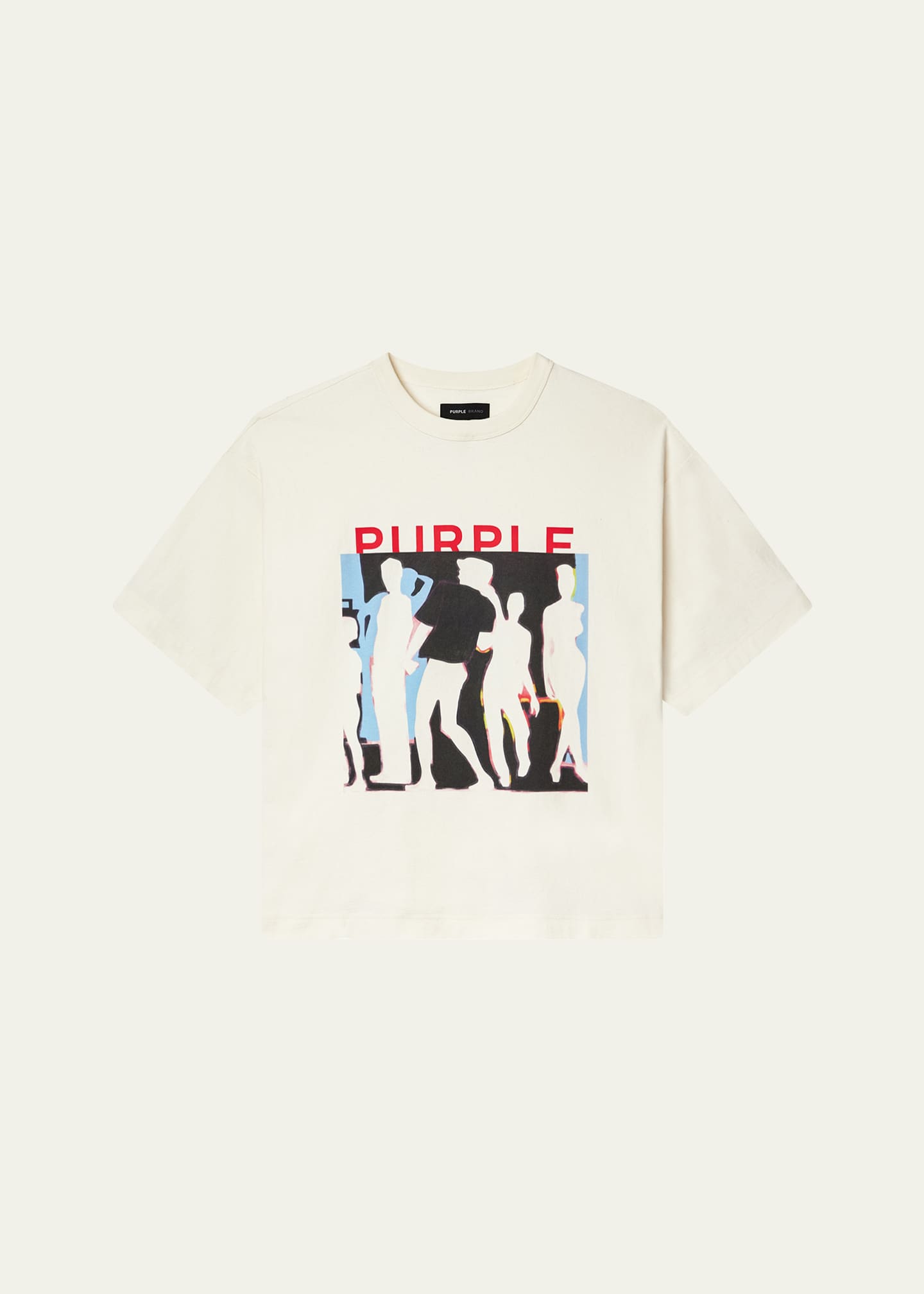 PURPLE Men's Oversized Club Graphic T-Shirt Image 1 of 3