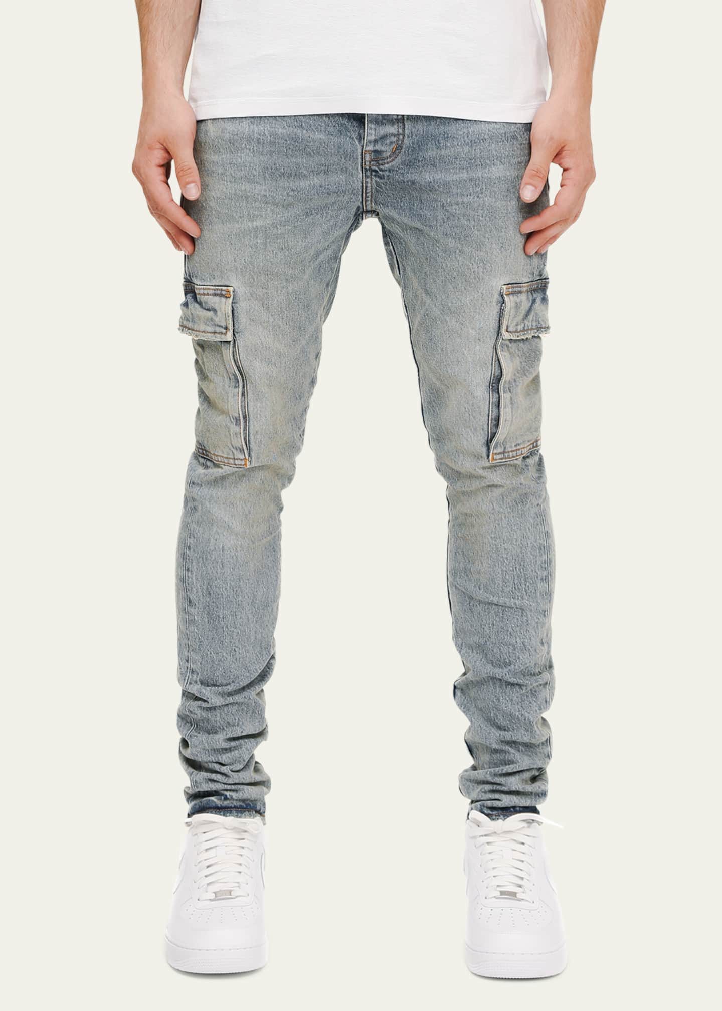 PURPLE Men's Cargo Skinny Jeans Image 3 of 3