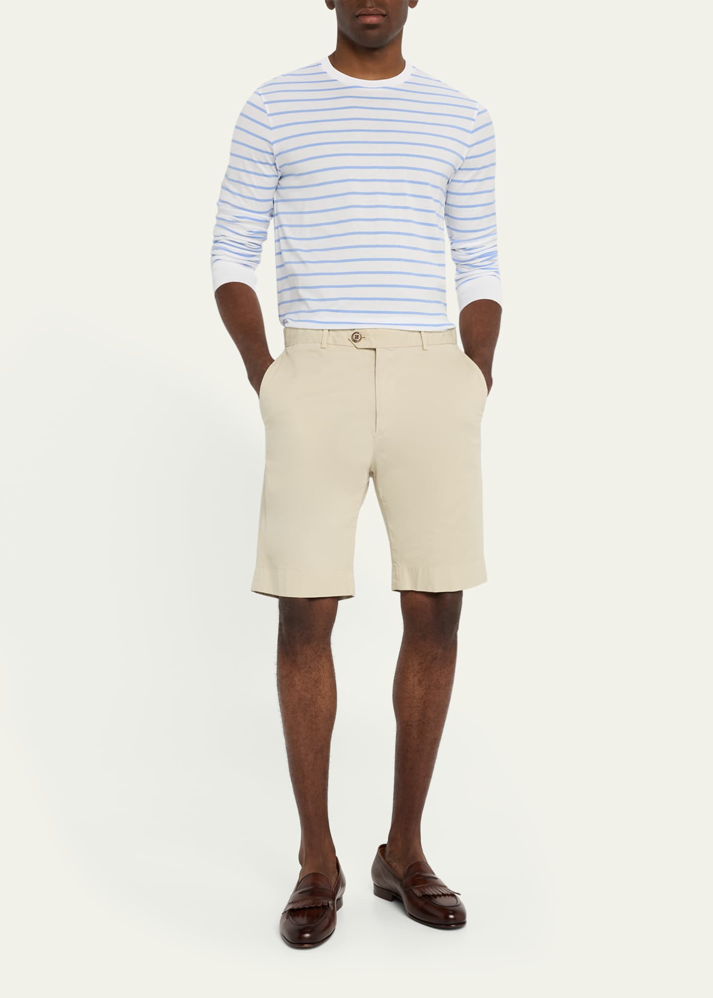 Ralph Lauren Purple Label Men's Cotton Lisle Striped T-Shirt Image 2 of 5
