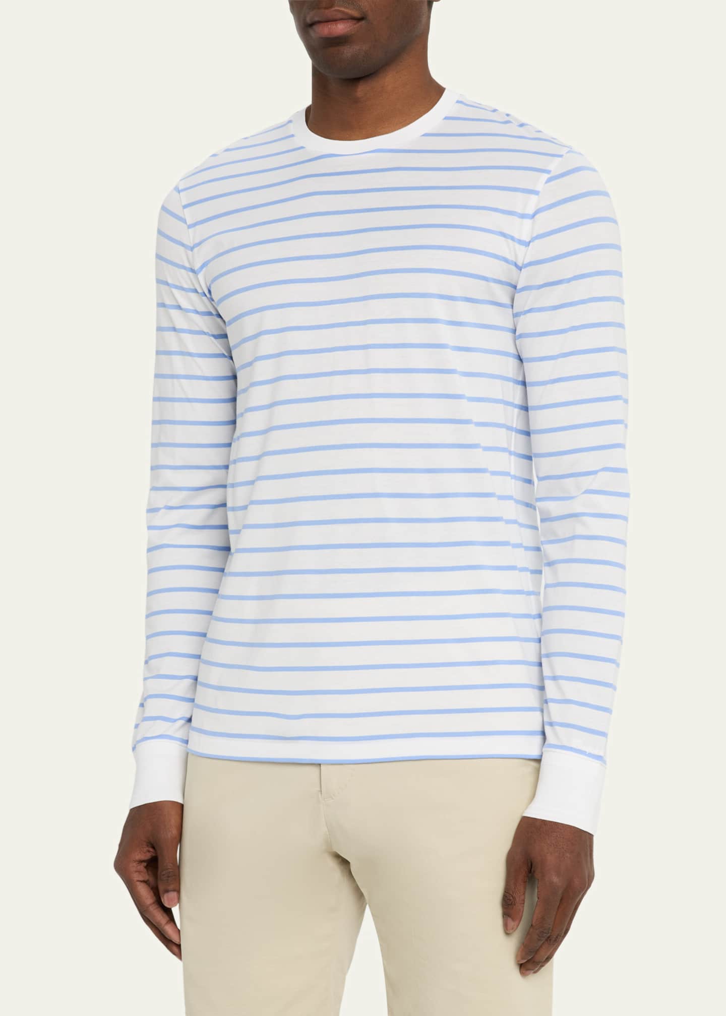 Ralph Lauren Purple Label Men's Cotton Lisle Striped T-Shirt Image 4 of 5