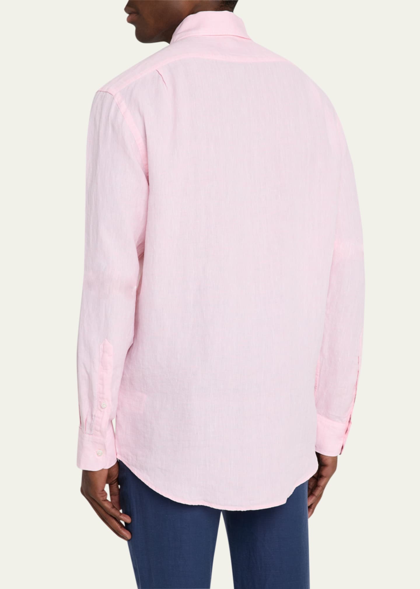 Ralph Lauren Purple Label Men's Basketweave Linen Sport Shirt Image 3 of 6