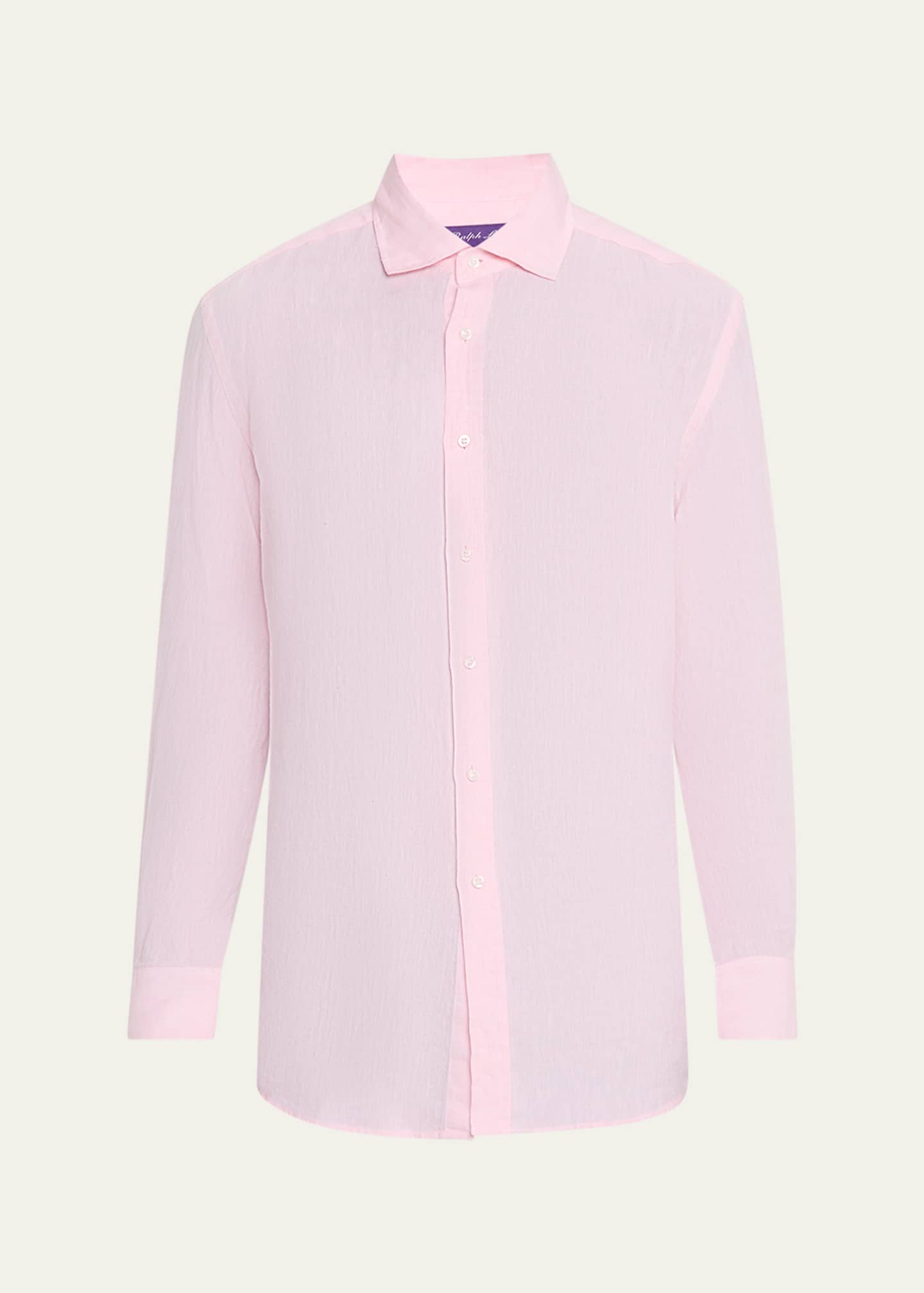 Ralph Lauren Purple Label Men's Basketweave Linen Sport Shirt Image 1 of 6