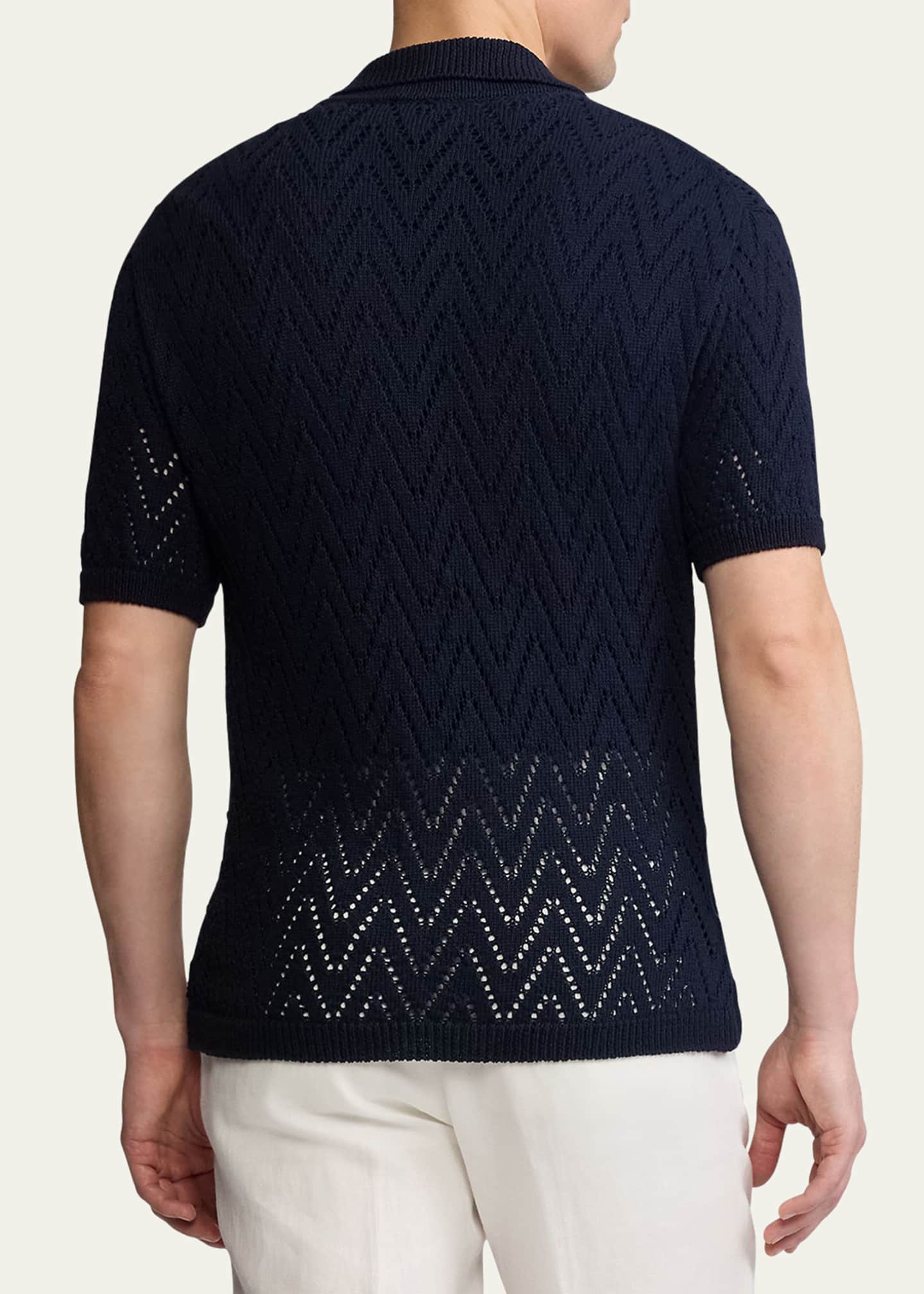 Ralph Lauren Purple Label Men's Textured Short-Sleeve Cardigan Image 3 of 6