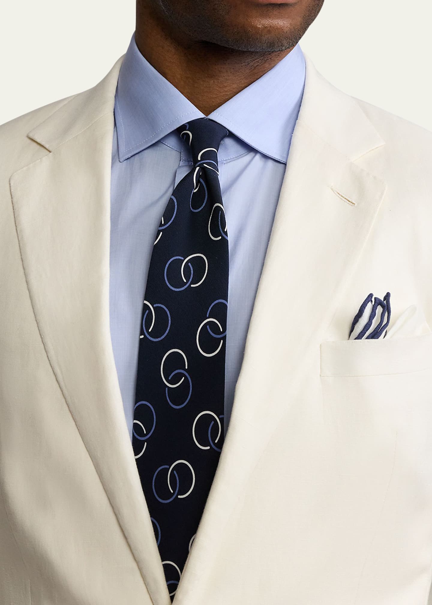 Ralph Lauren Purple Label Men's Linked Circles Silk Crepe Tie Image 4 of 5