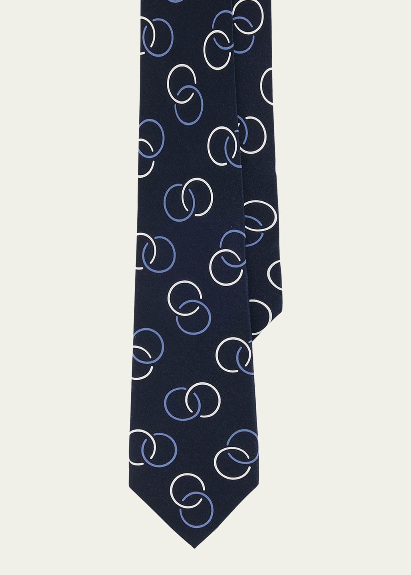 Ralph Lauren Purple Label Men's Linked Circles Silk Crepe Tie Image 1 of 5