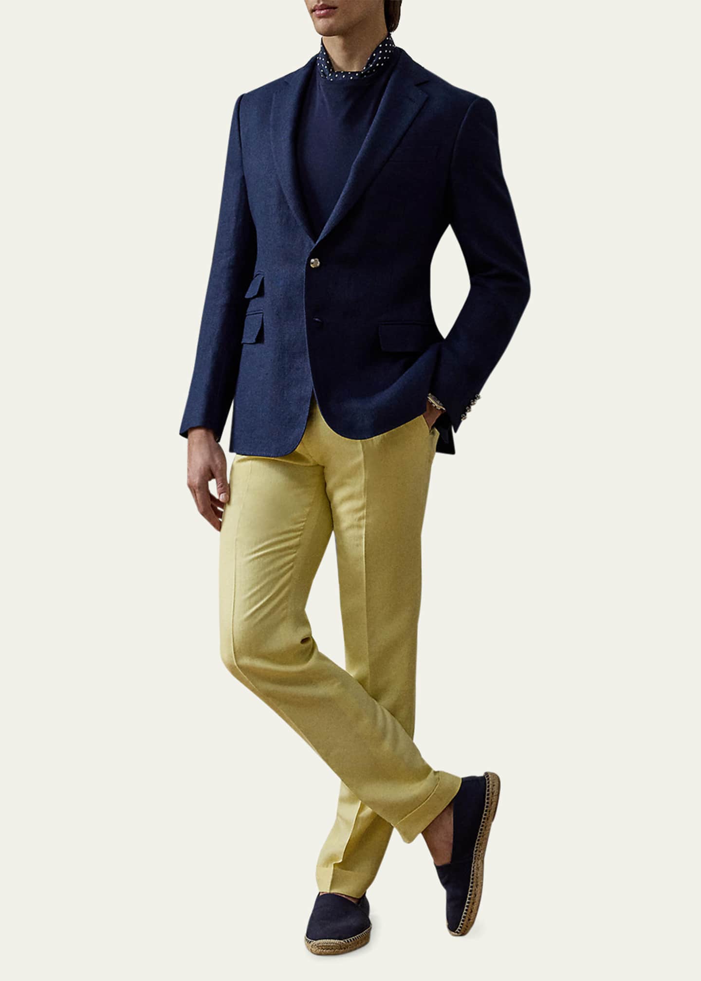 Ralph Lauren Purple Label Men's Kent Hand-Tailored Linen Suit Jacket Image 2 of 6