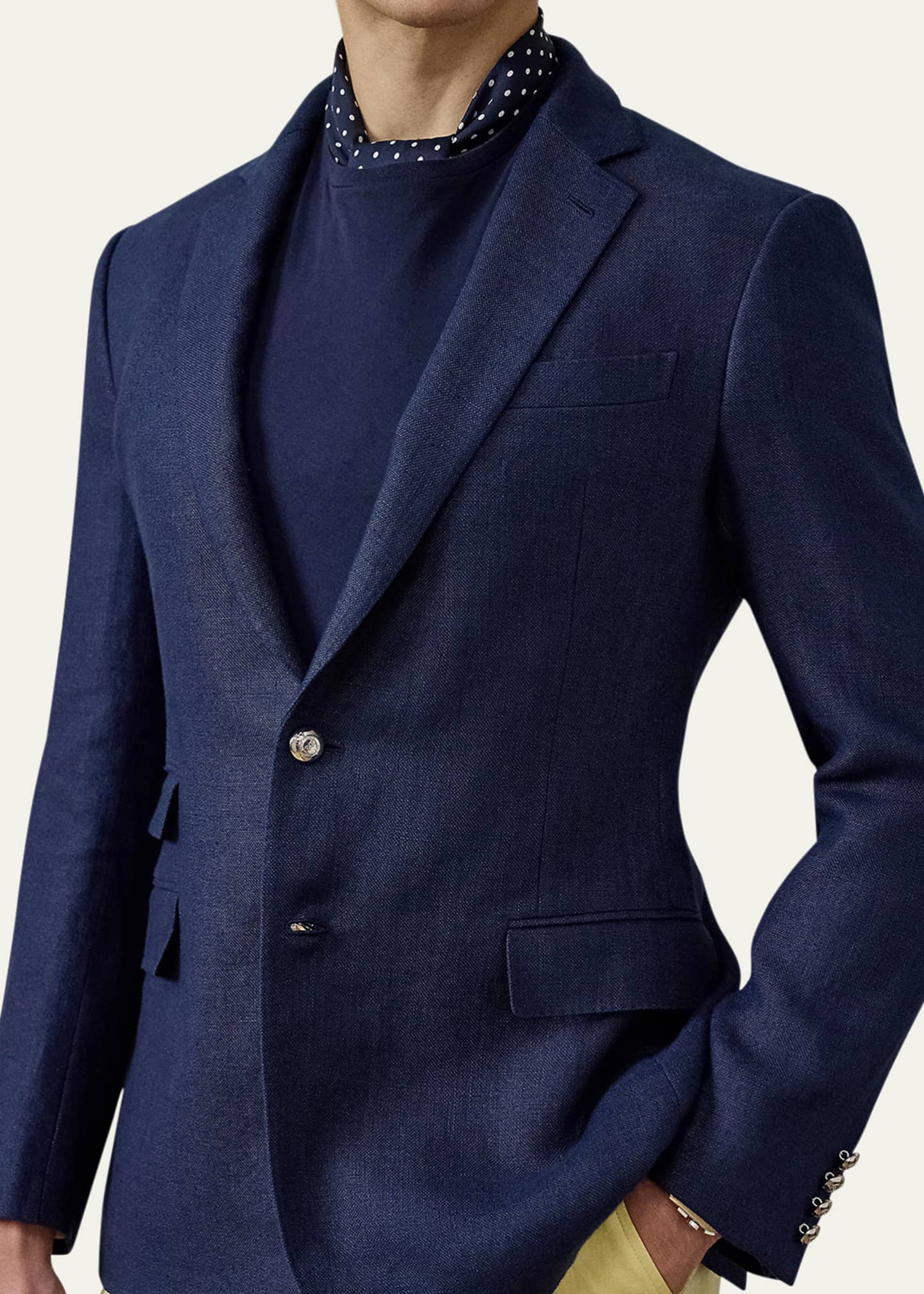 Ralph Lauren Purple Label Men's Kent Hand-Tailored Linen Suit Jacket Image 6 of 6