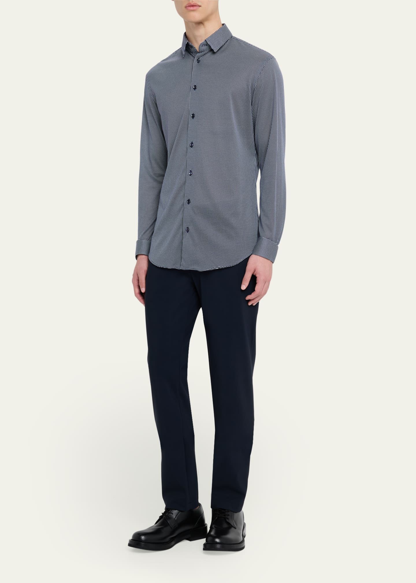 Giorgio Armani Men's Dot-Print Sport Shirt Image 2 of 5