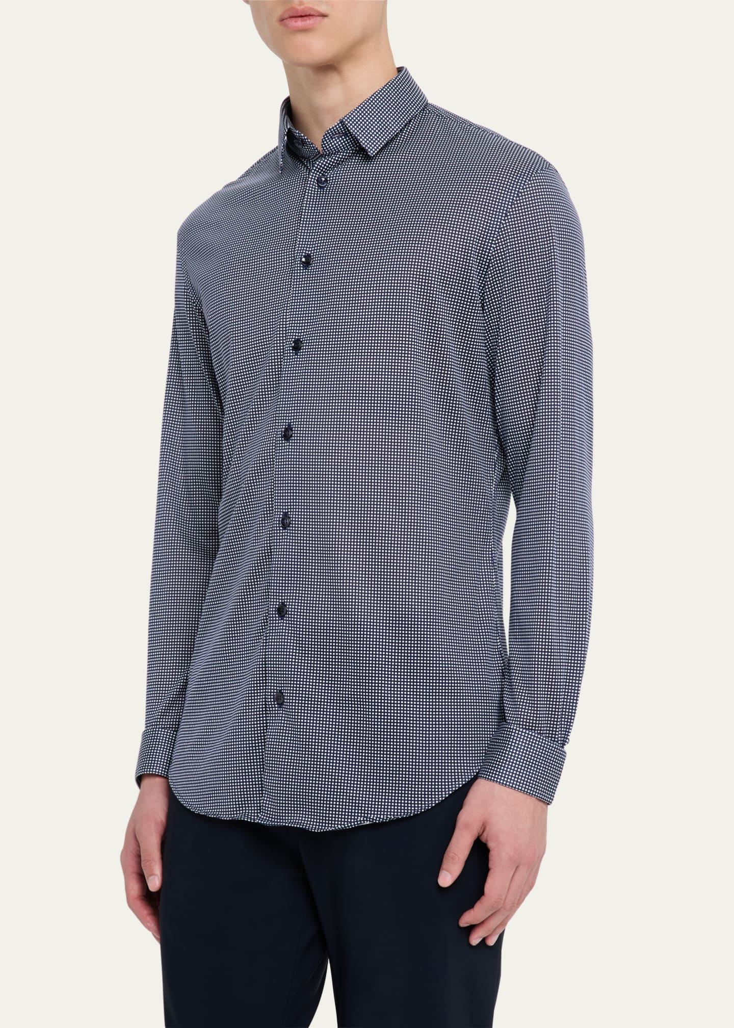 Giorgio Armani Men's Dot-Print Sport Shirt Image 4 of 5