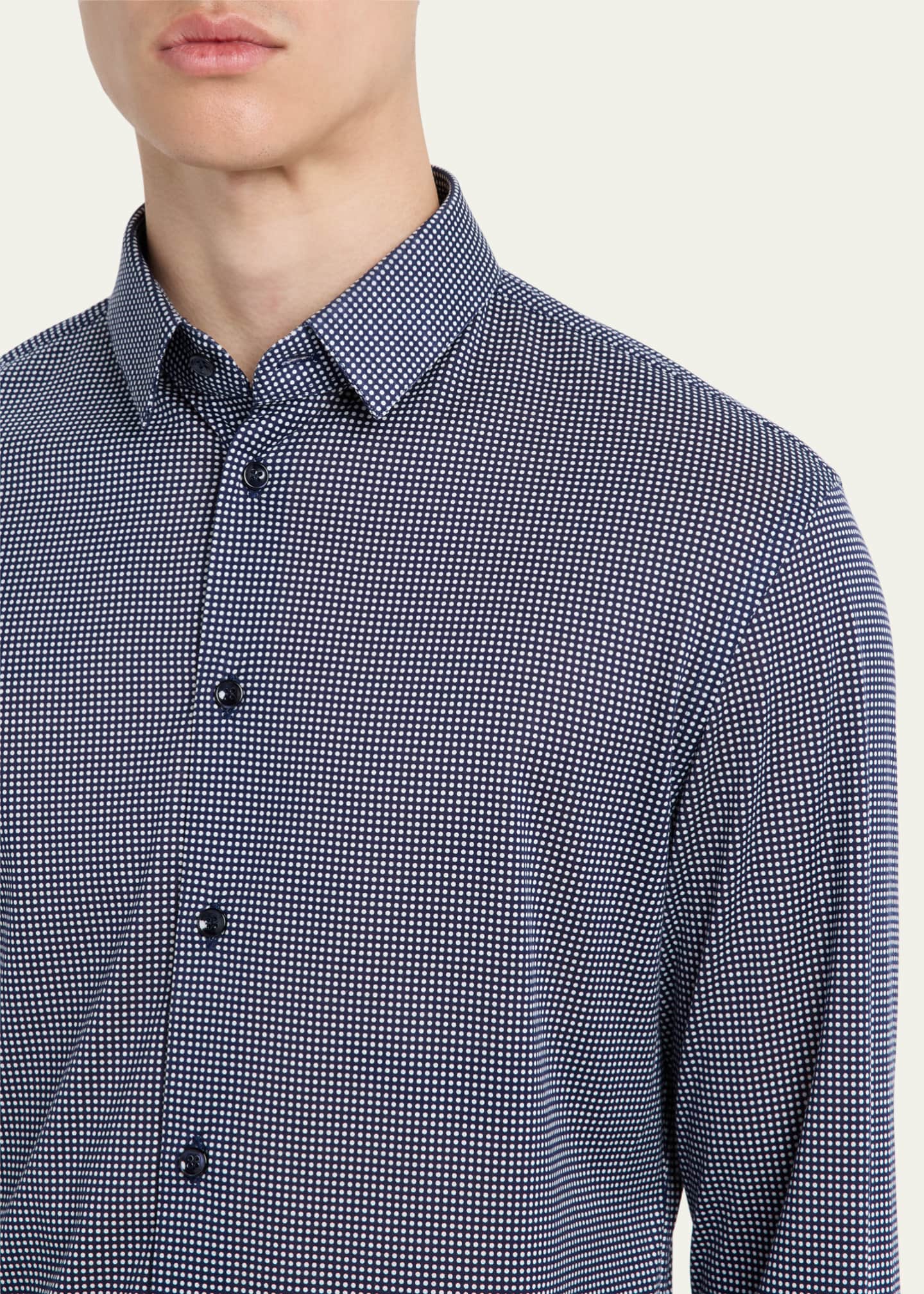 Giorgio Armani Men's Dot-Print Sport Shirt Image 5 of 5