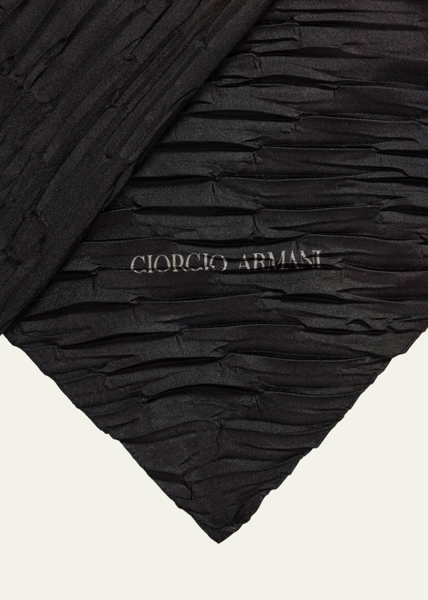 Giorgio Armani Men's Degrade Textured Silk Scarf Image 4 of 4