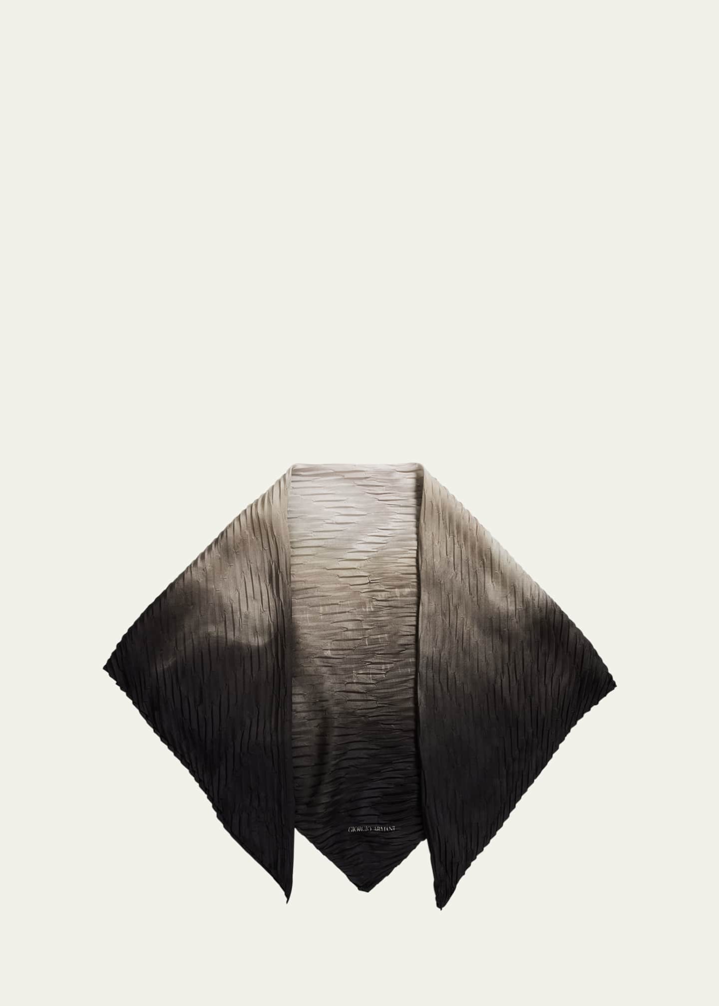 Giorgio Armani Men's Degrade Textured Silk Scarf Image 1 of 4