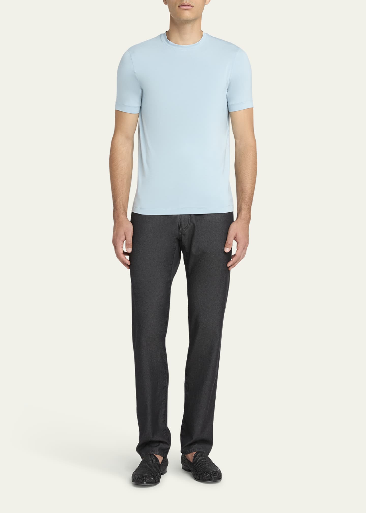 Giorgio Armani Men's Solid Short-Sleeve T-Shirt Image 2 of 5