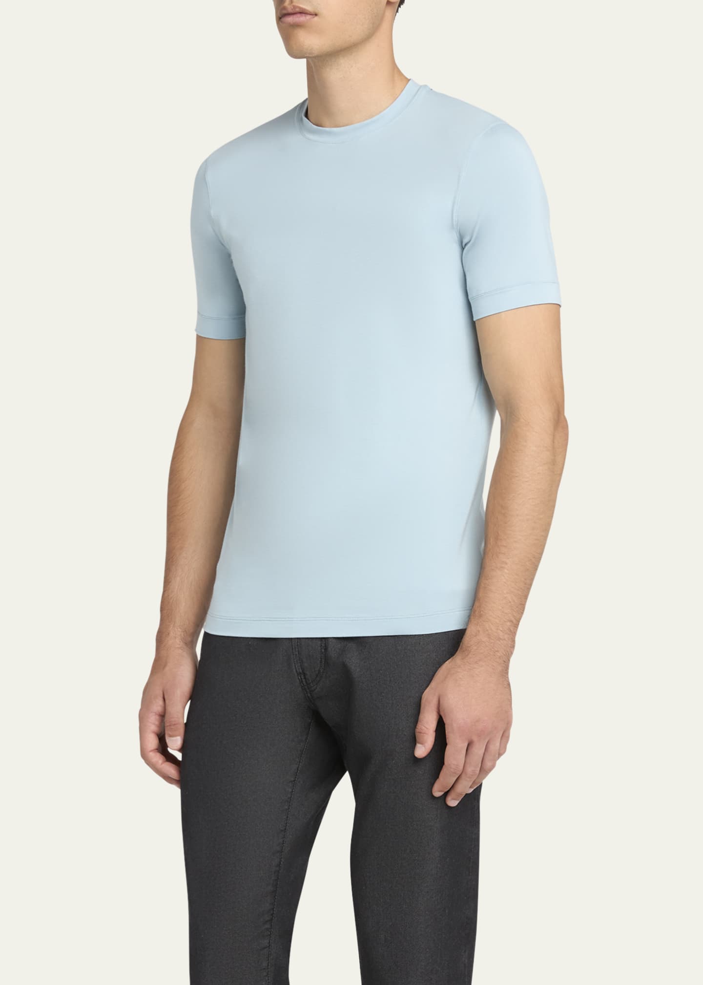 Giorgio Armani Men's Solid Short-Sleeve T-Shirt Image 4 of 5