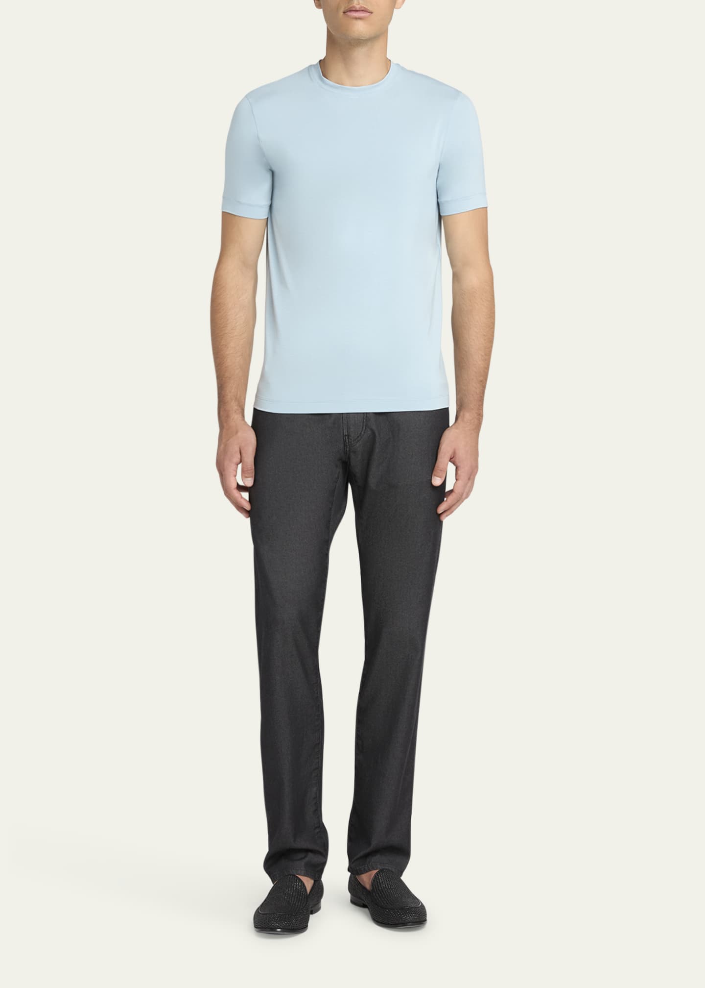 Giorgio Armani Men's Solid Short-Sleeve T-Shirt Image 2 of 5