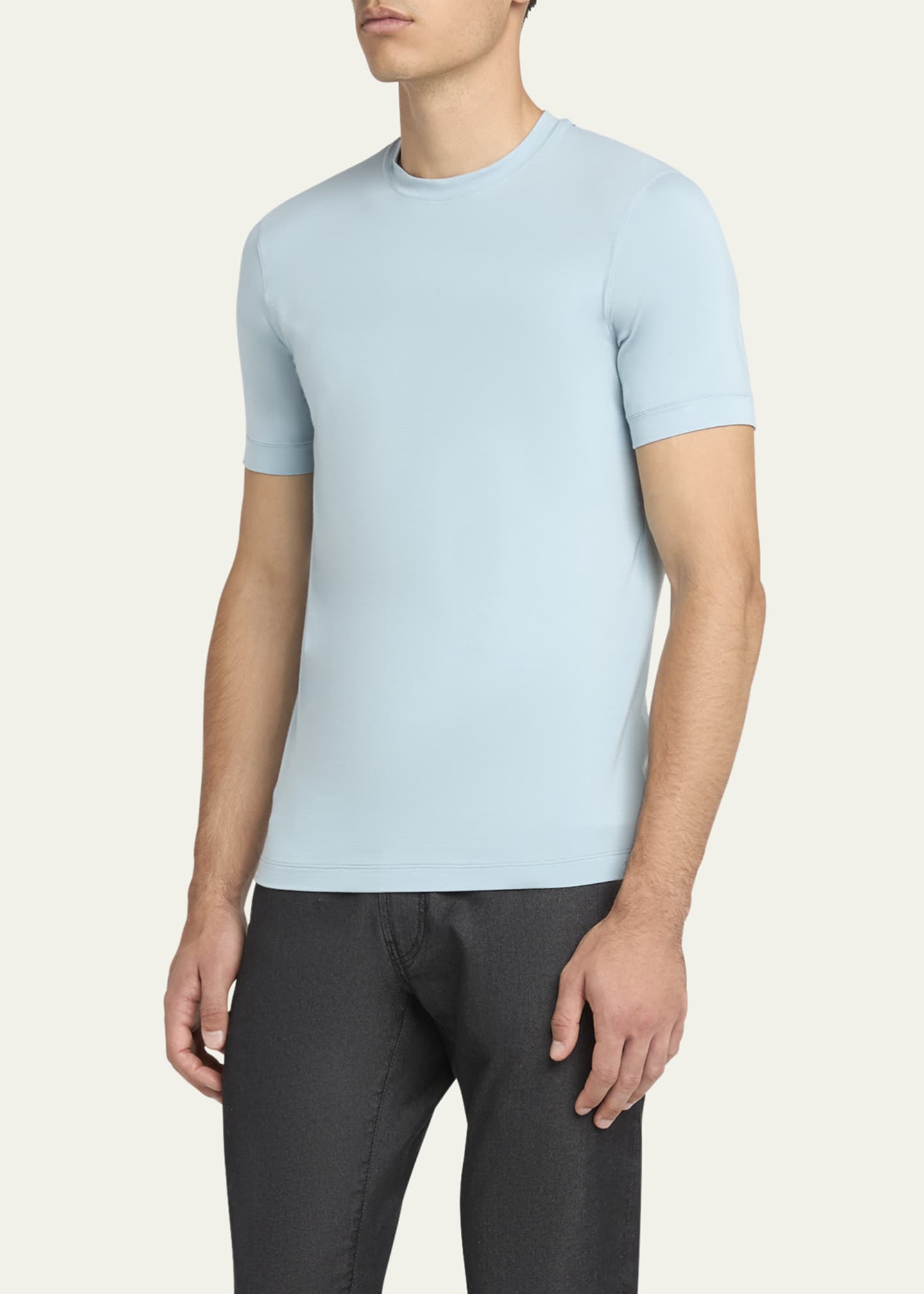 Giorgio Armani Men's Solid Short-Sleeve T-Shirt Image 4 of 5
