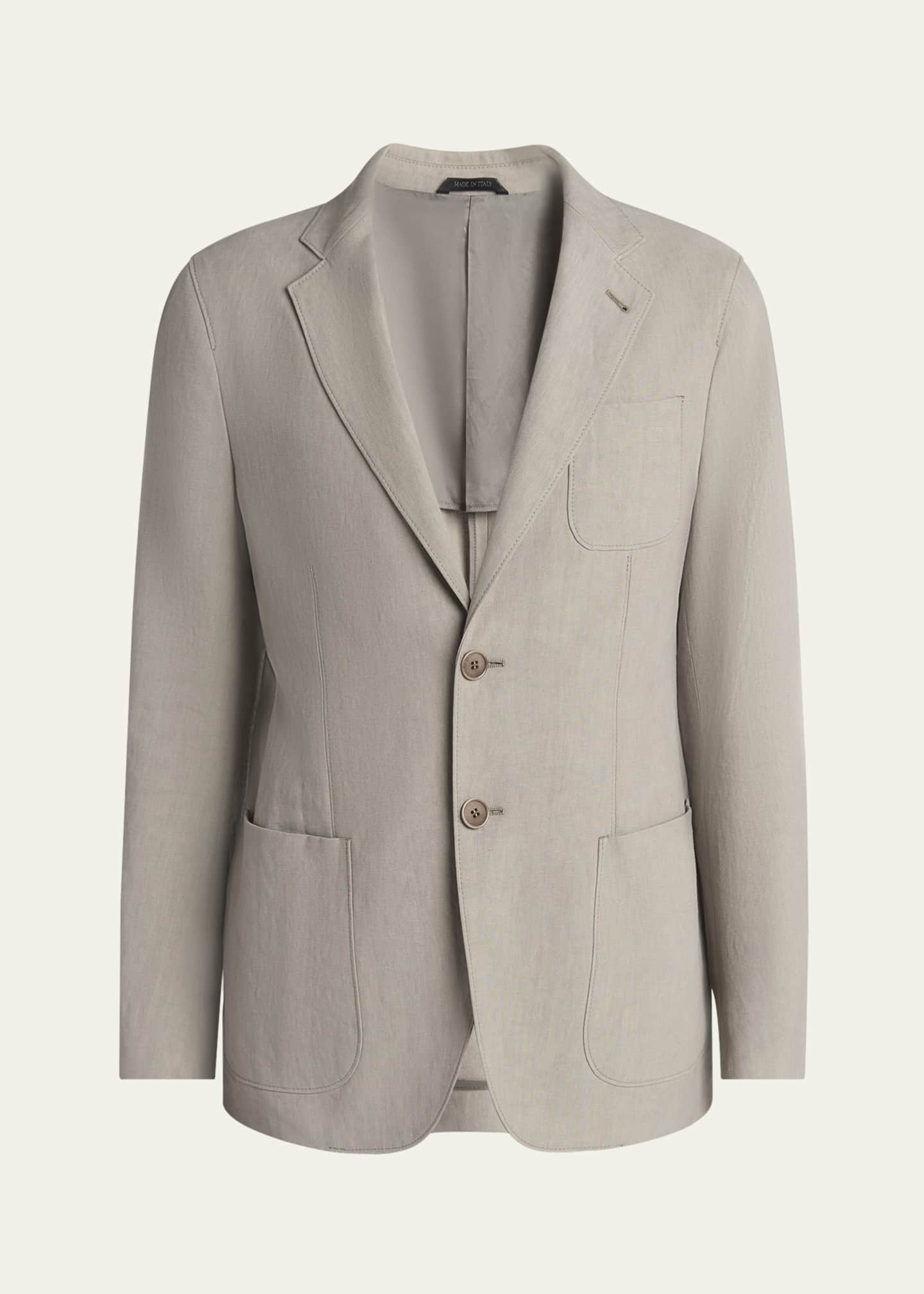 Giorgio Armani Men's Linen Upton Jacket Image 1 of 5