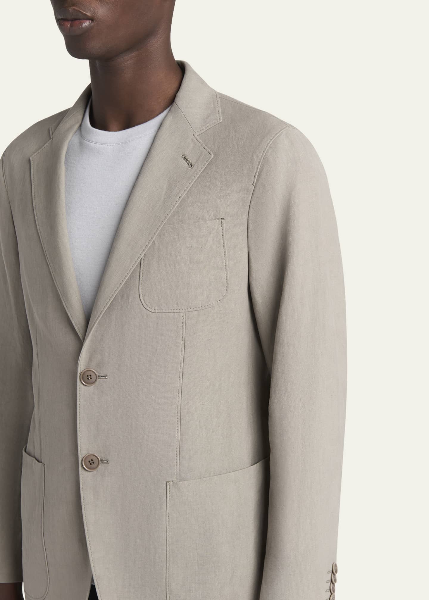 Giorgio Armani Men's Linen Upton Jacket Image 5 of 5