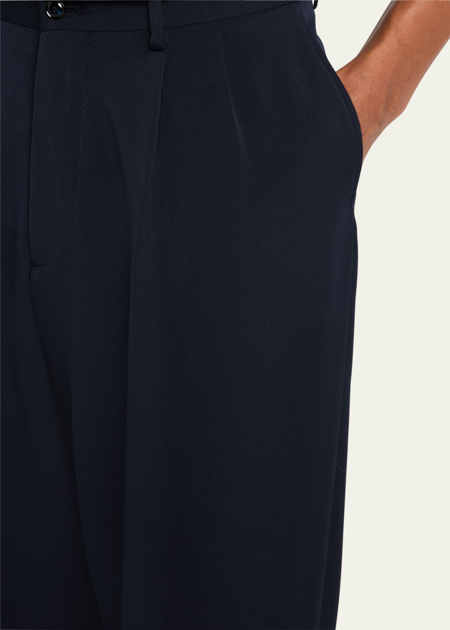 Giorgio Armani Men's Pleated Virgin Wool Trousers Image 5 of 5