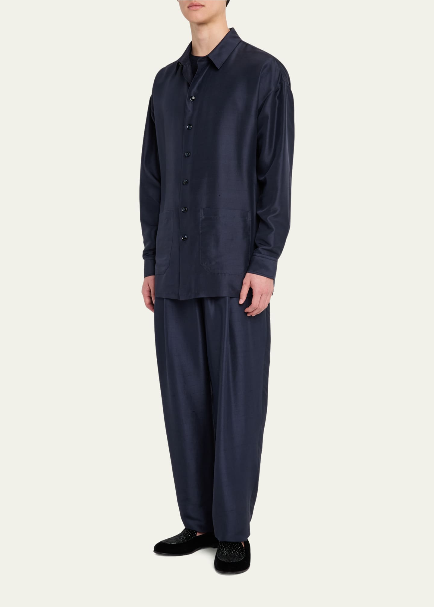 Giorgio Armani Men's Silk Overshirt Blazer Image 2 of 5