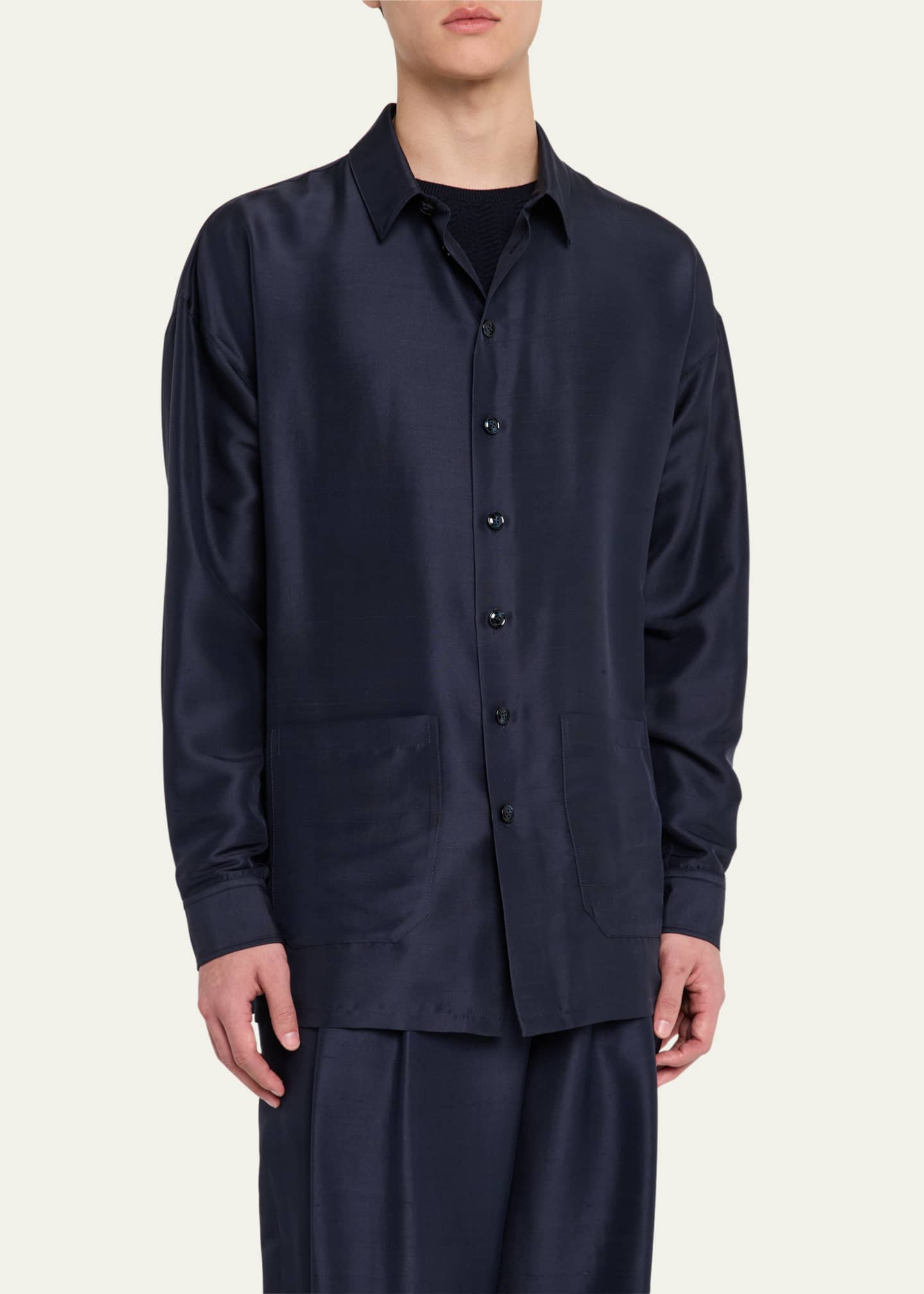 Giorgio Armani Men's Silk Overshirt Blazer Image 4 of 5