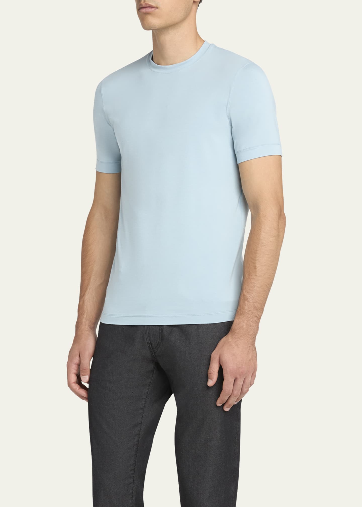 Giorgio Armani Men's Solid Short-Sleeve T-Shirt Image 4 of 5