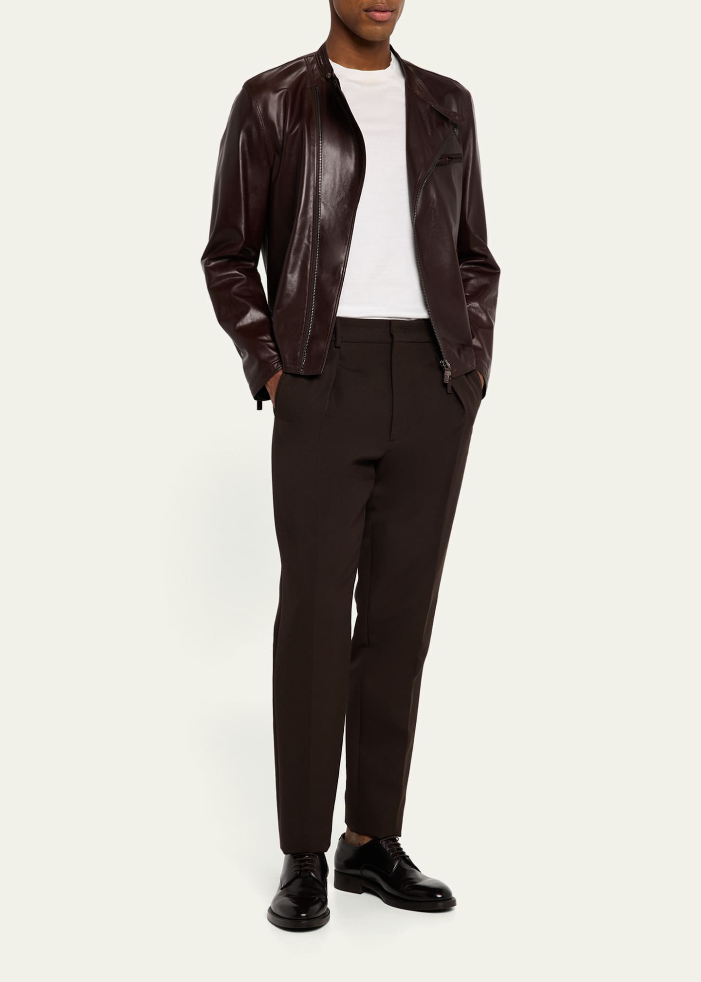 Giorgio Armani Men's Leather Blouson Jacket Image 2 of 5