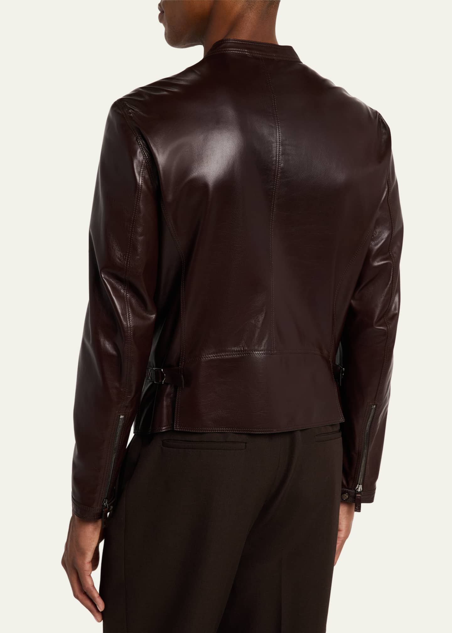 Giorgio Armani Men's Leather Blouson Jacket Image 3 of 5
