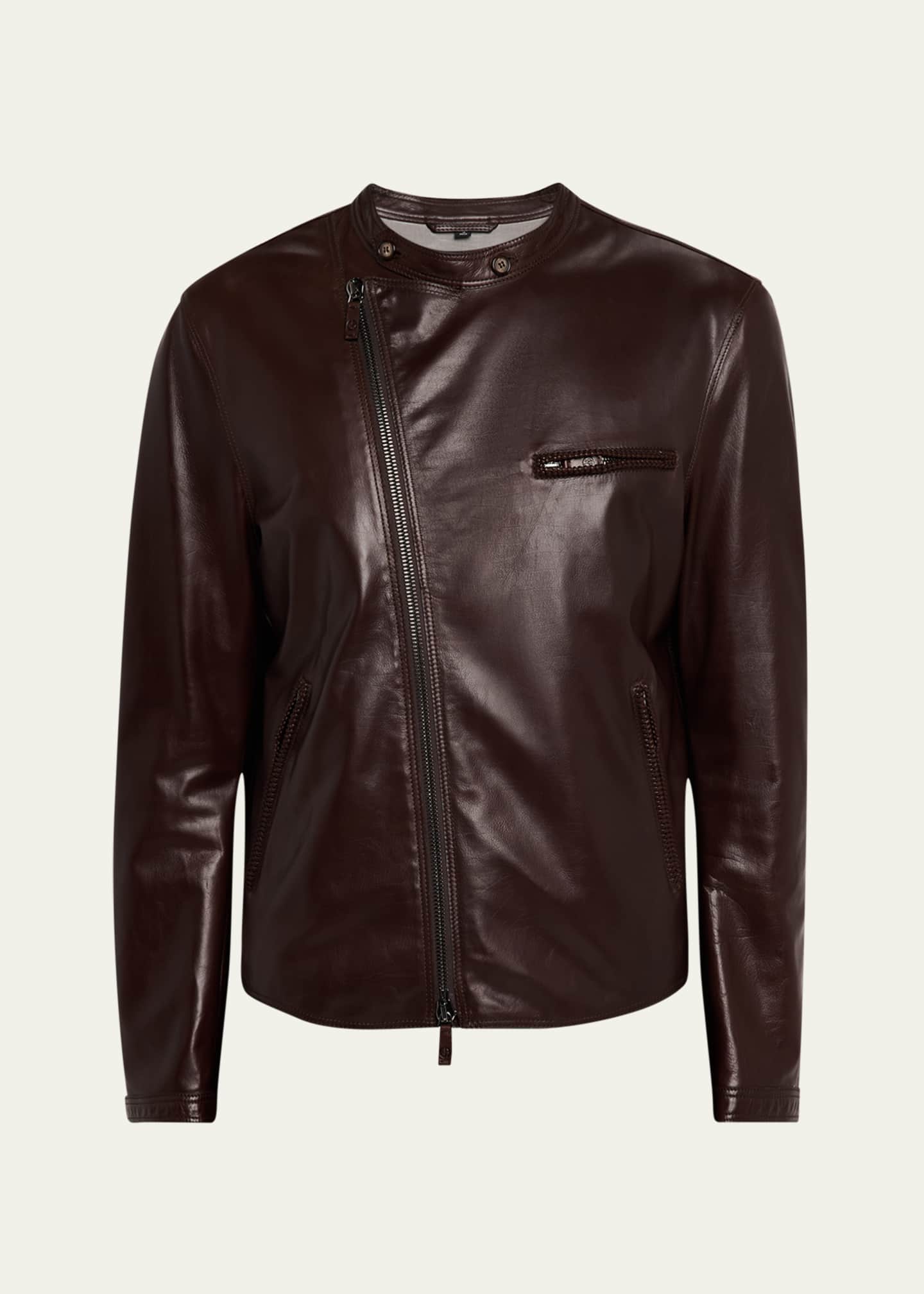 Giorgio Armani Men's Leather Blouson Jacket Image 1 of 5