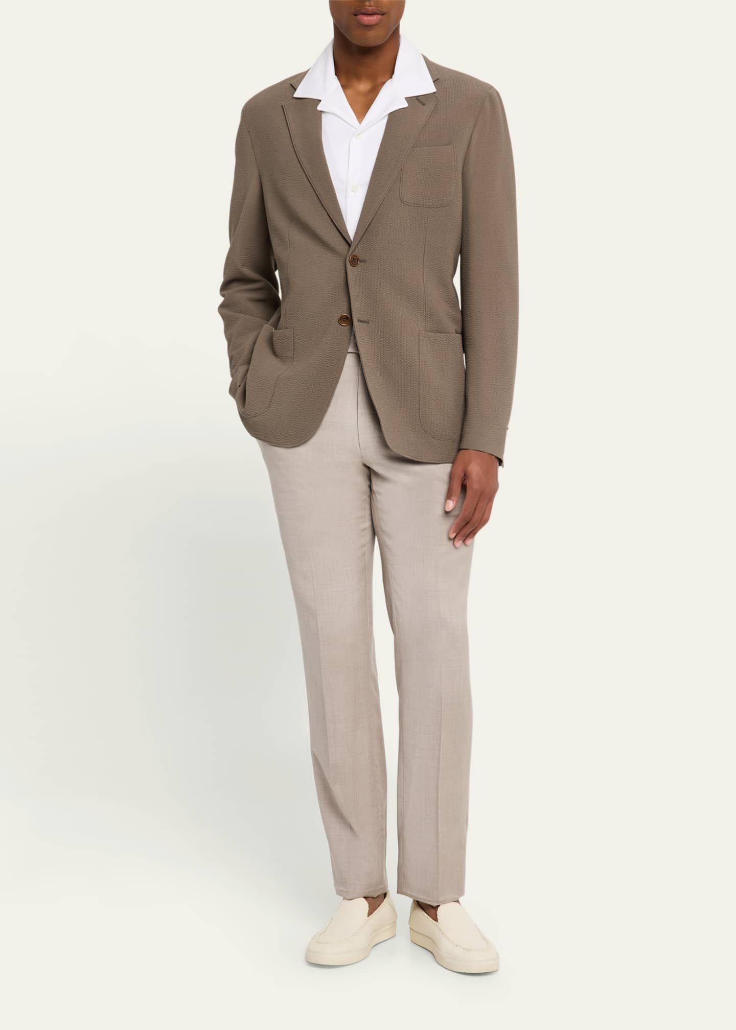 Giorgio Armani Men's Upton Wool Stretch Seersucker Jacket Image 2 of 8