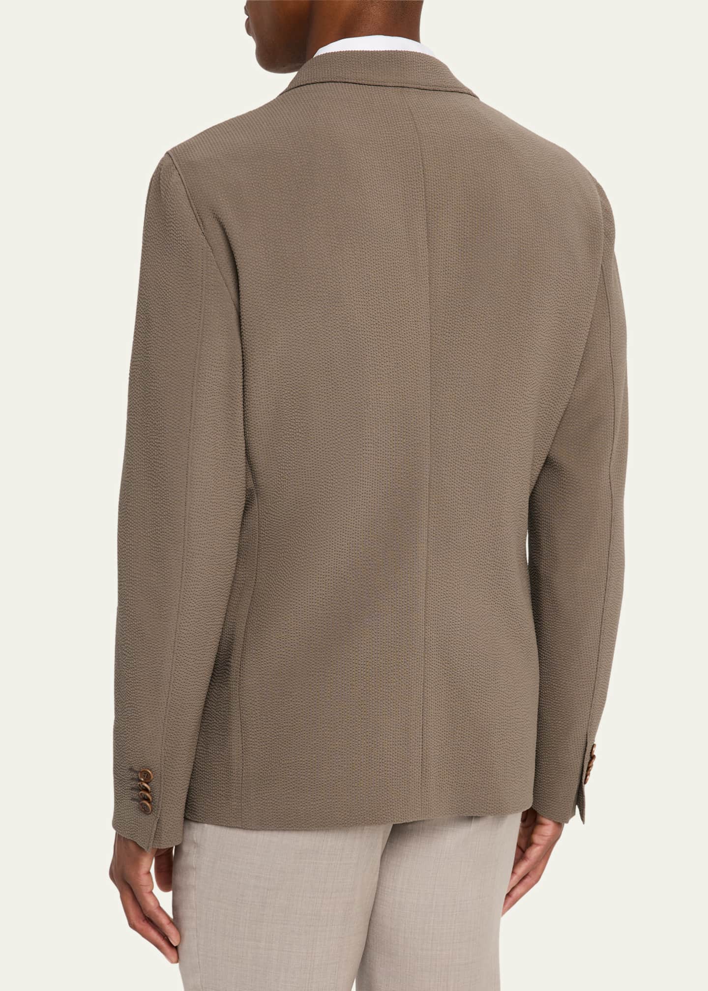 Giorgio Armani Men's Upton Wool Stretch Seersucker Jacket Image 3 of 8