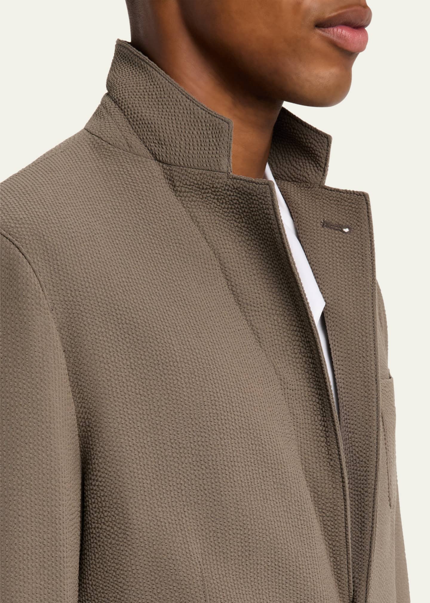 Giorgio Armani Men's Upton Wool Stretch Seersucker Jacket Image 7 of 8