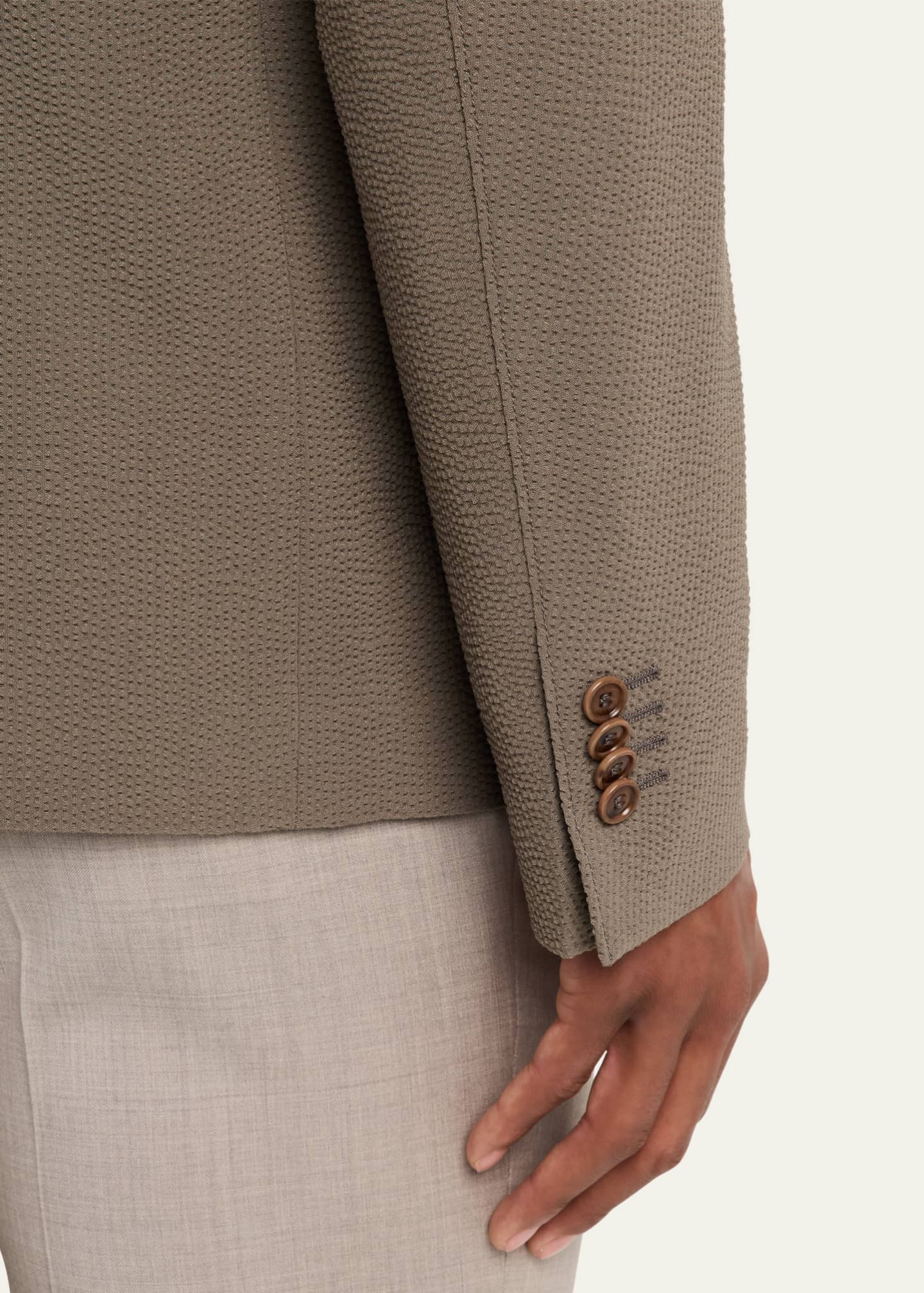 Giorgio Armani Men's Upton Wool Stretch Seersucker Jacket Image 8 of 8