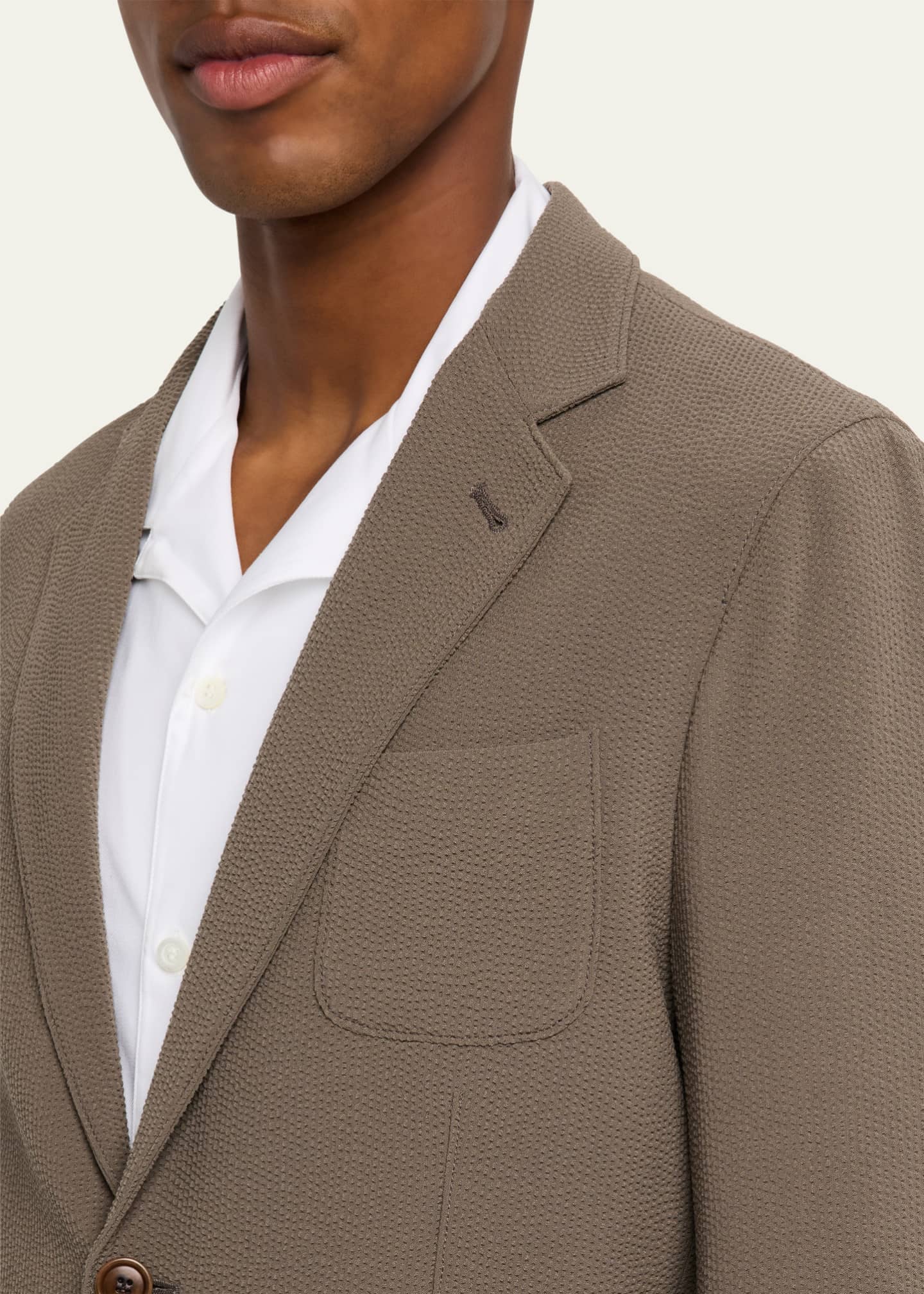 Giorgio Armani Men's Upton Wool Stretch Seersucker Jacket Image 5 of 8