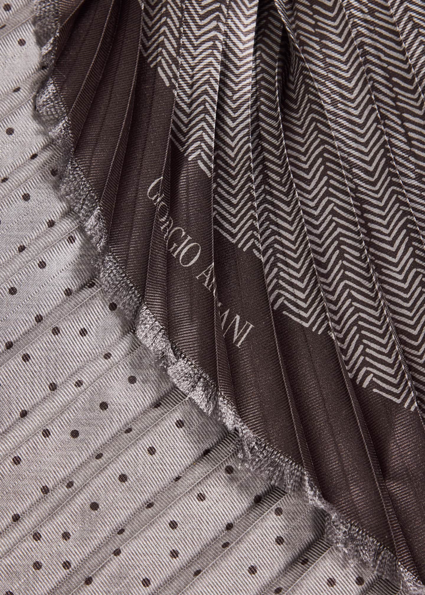 Giorgio Armani Men's Geometric Silk Scarf Image 4 of 4