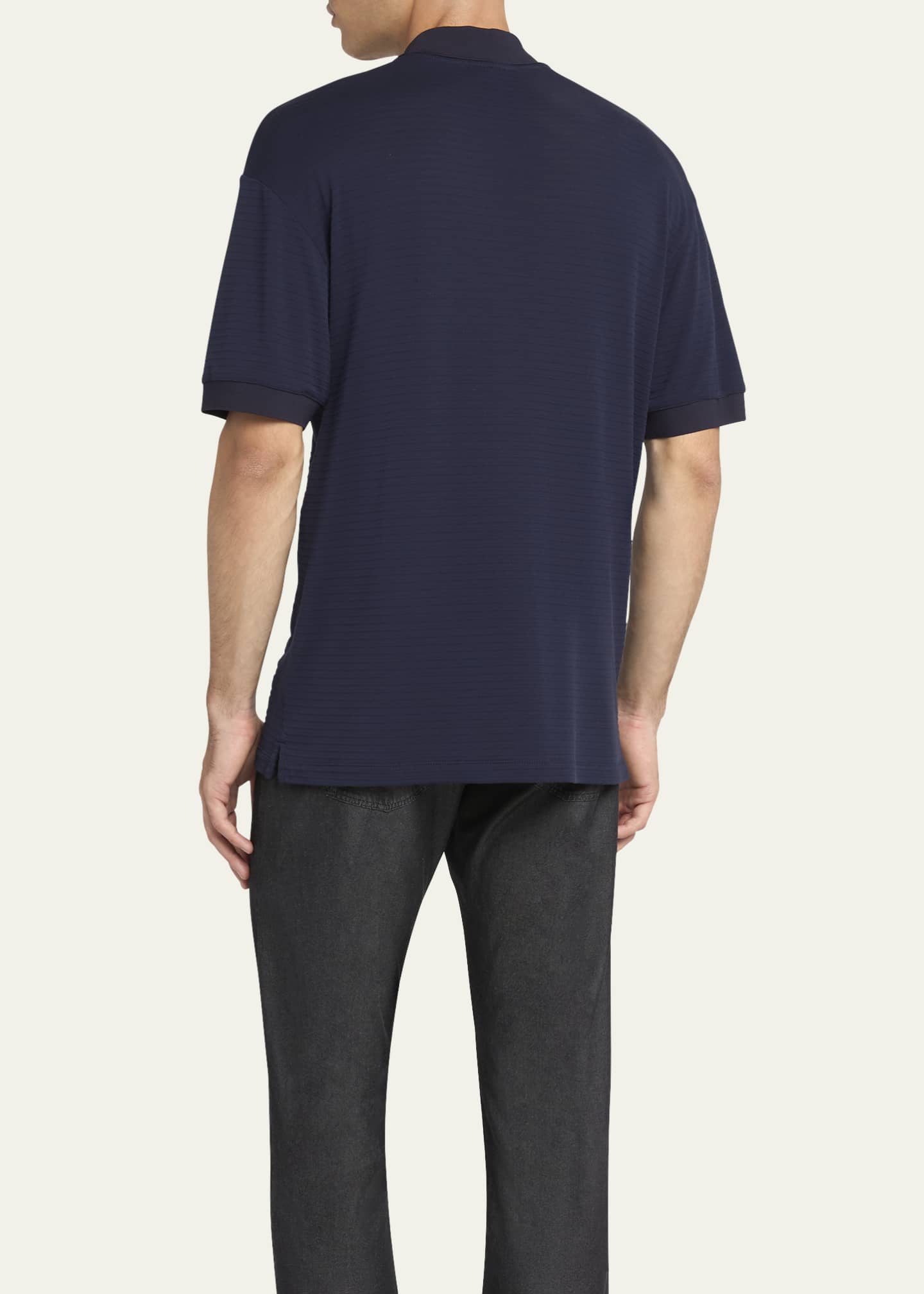 Giorgio Armani Men's Striped Stitch Polo Shirt Image 3 of 5