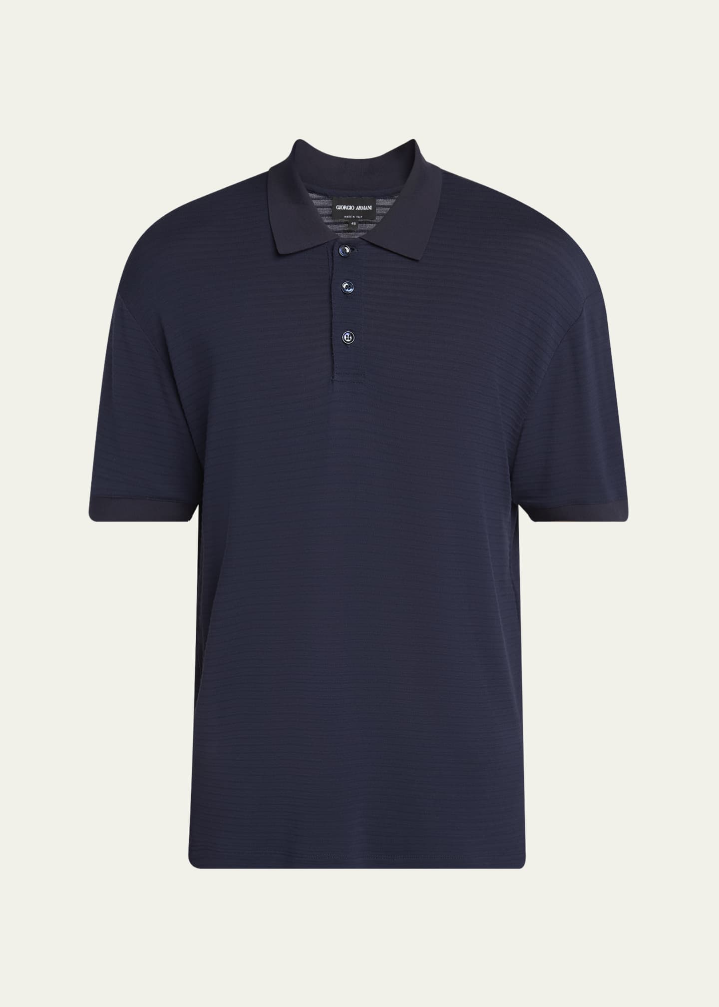 Giorgio Armani Men's Striped Stitch Polo Shirt Image 1 of 5