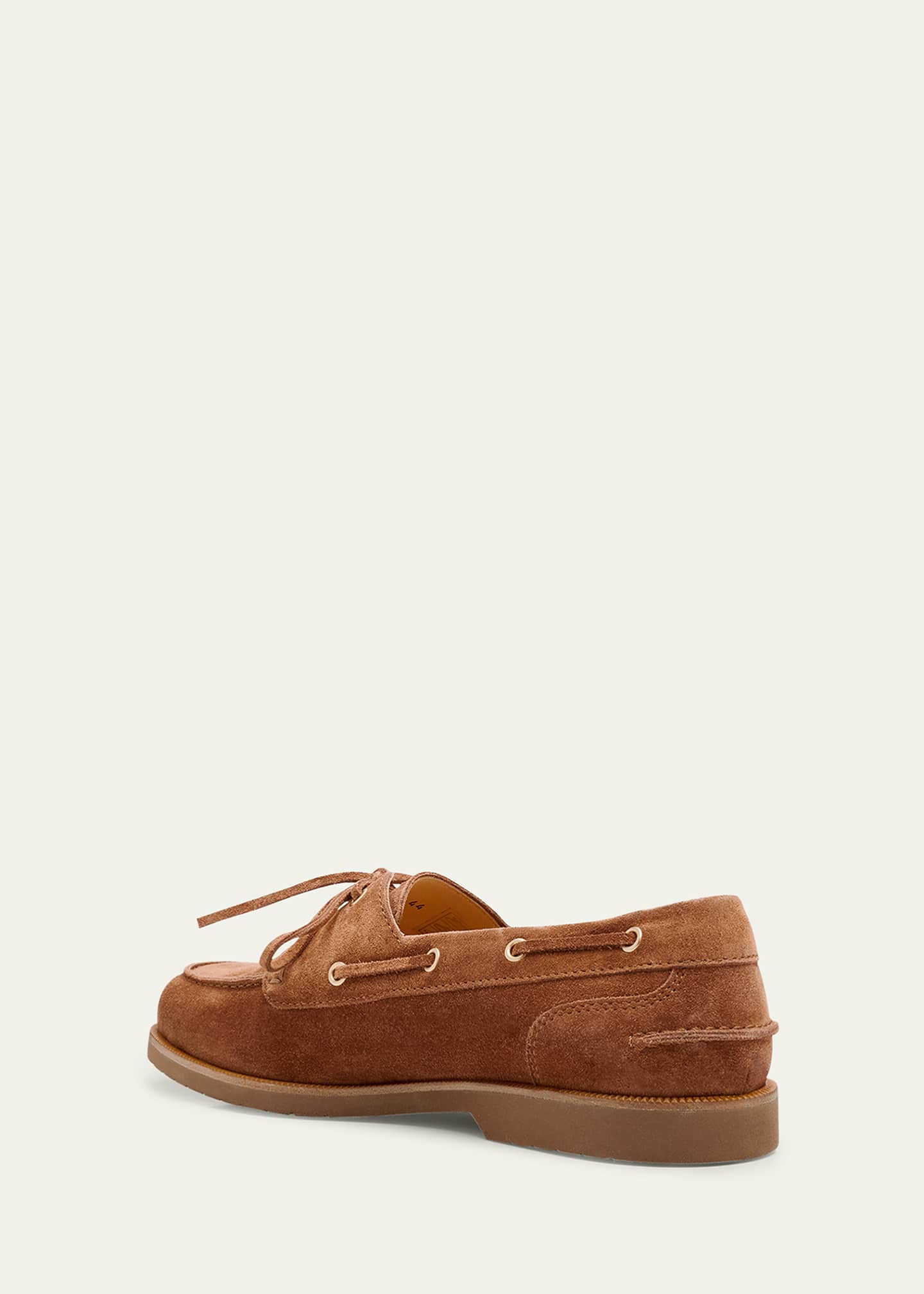 Brunello Cucinelli Men's Suede Boat Shoes Image 4 of 6