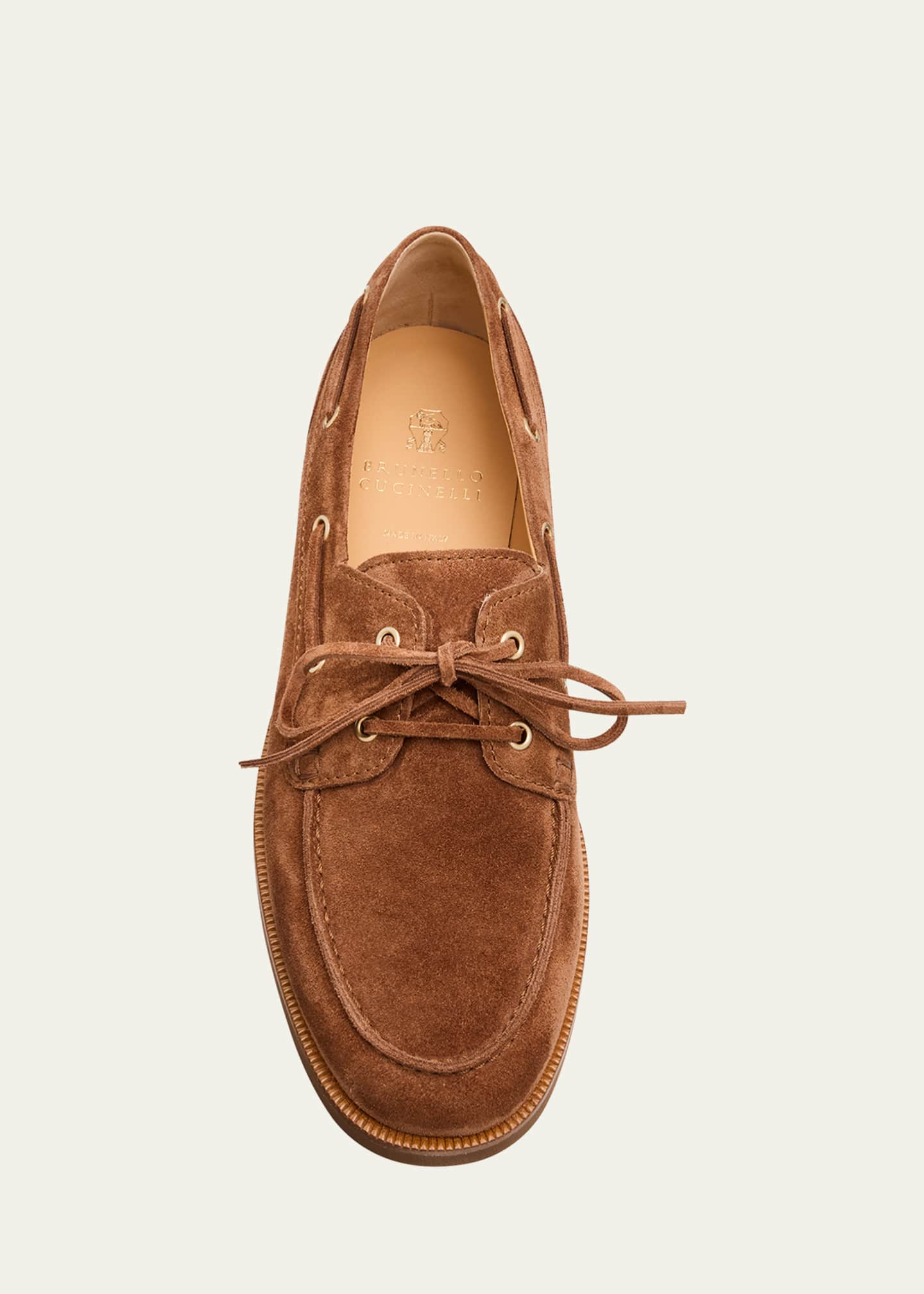 Brunello Cucinelli Men's Suede Boat Shoes Image 6 of 6