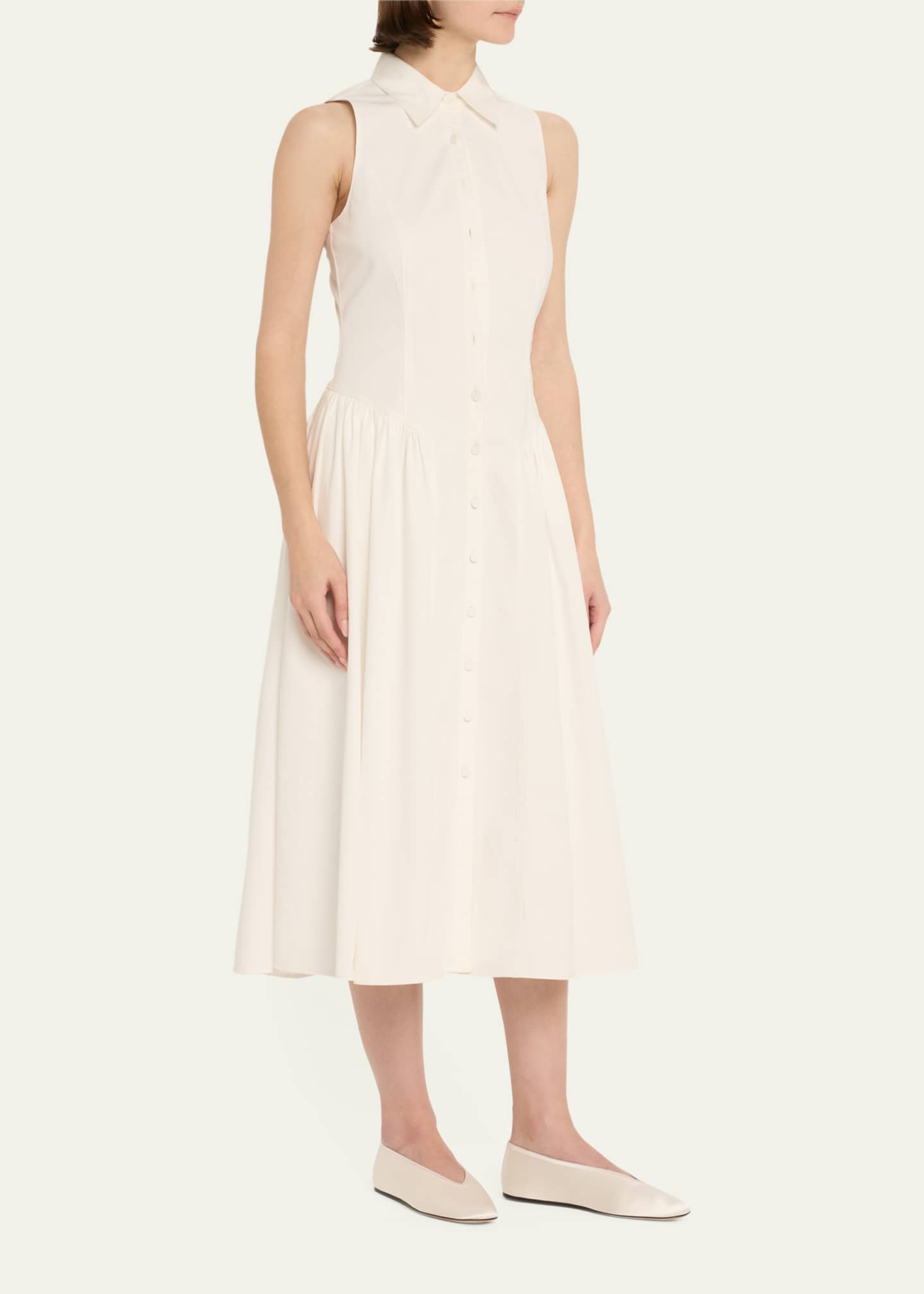 Losey Cotton Drop-Waist Midi Dress